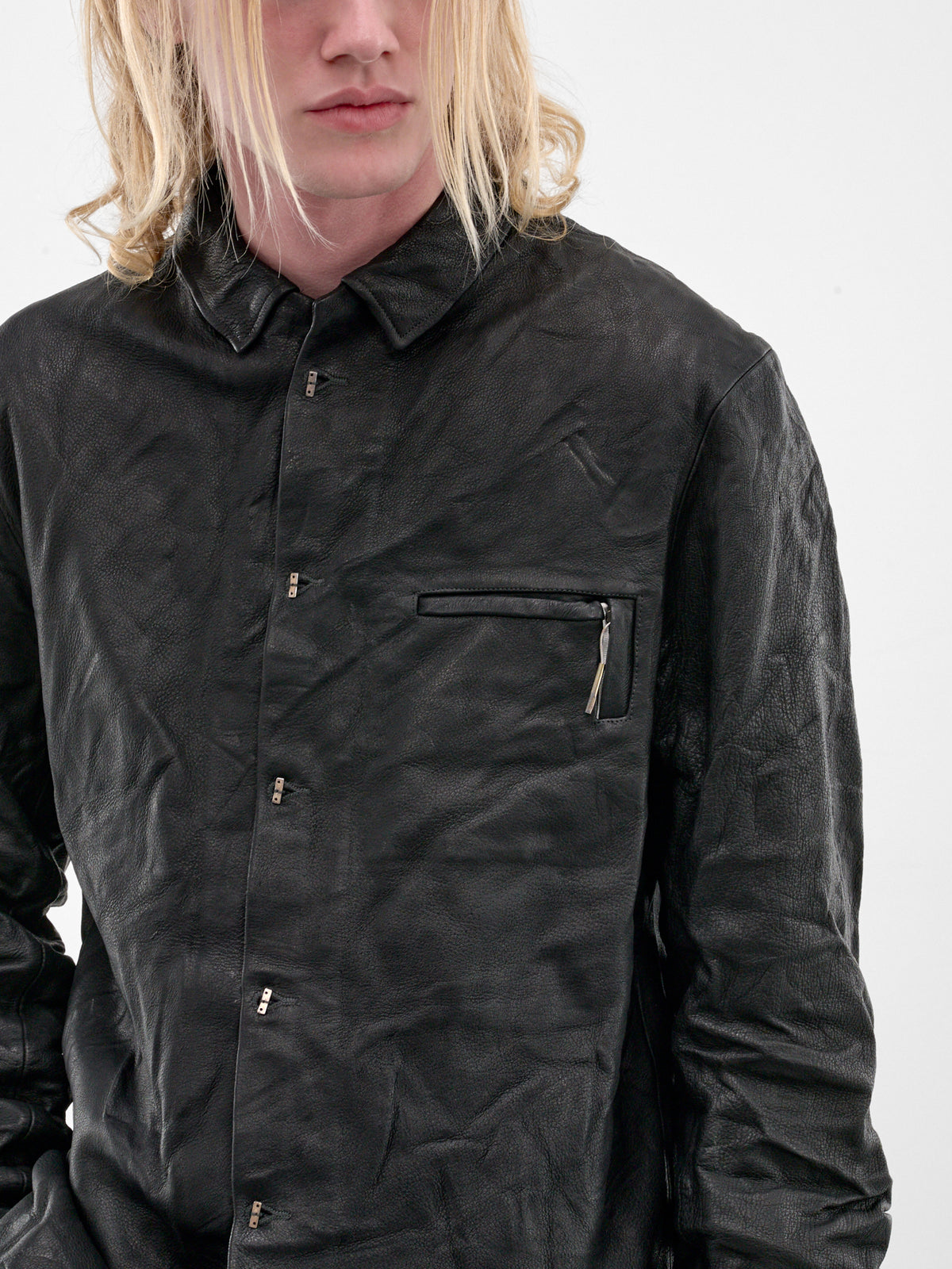 Black Deer Leather Work Shirt (5231-BLACK)