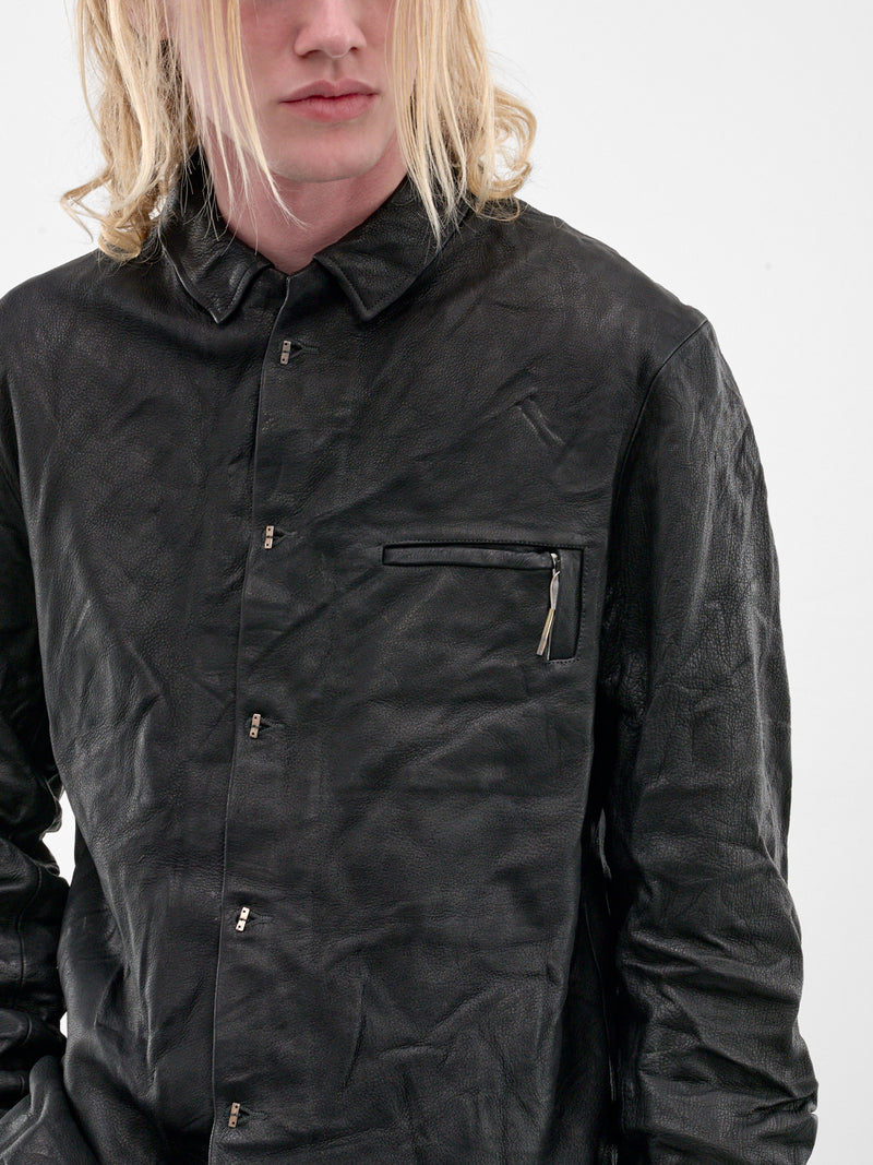 Black Deer Leather Work Shirt (5231-BLACK)
