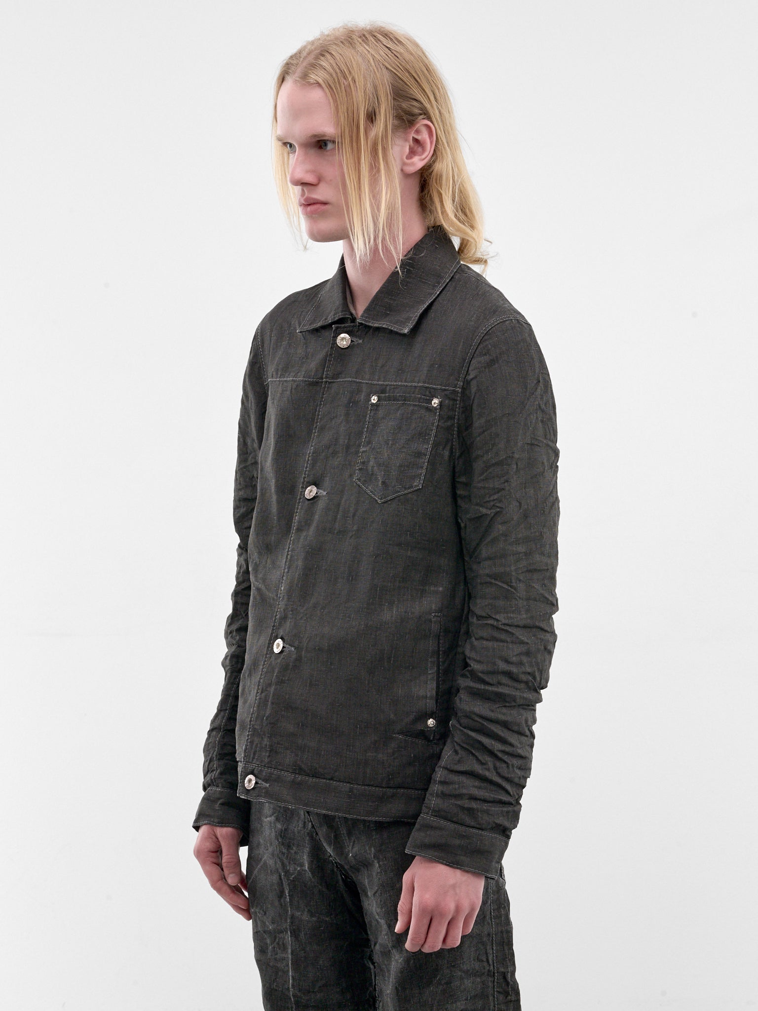 Carbon Displacement Linen Jean Jacket (5233-CARBON)