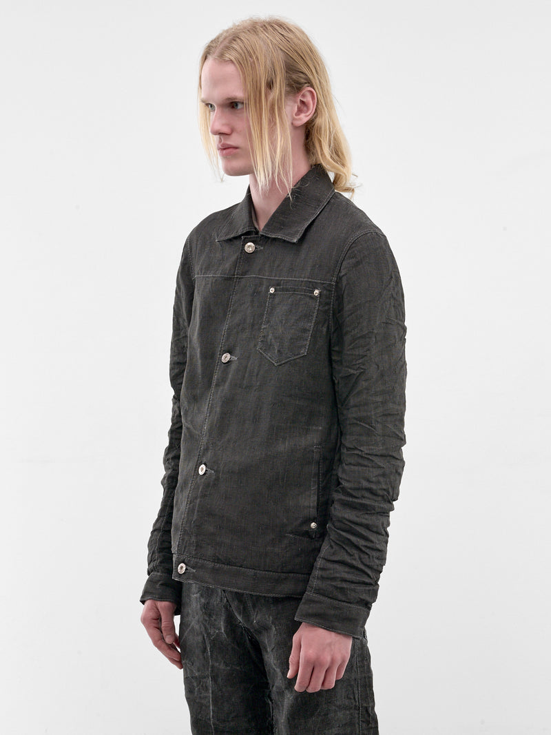 Carbon Displacement Linen Jean Jacket (5233-CARBON)
