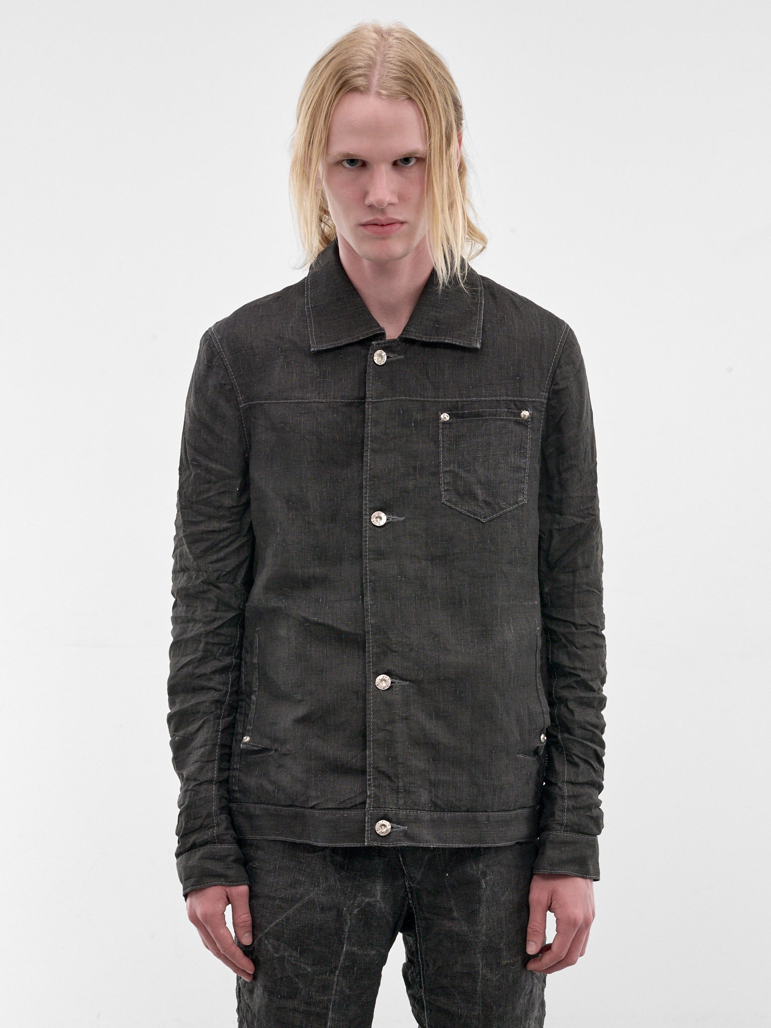 Carbon Displacement Linen Jean Jacket (5233-CARBON)