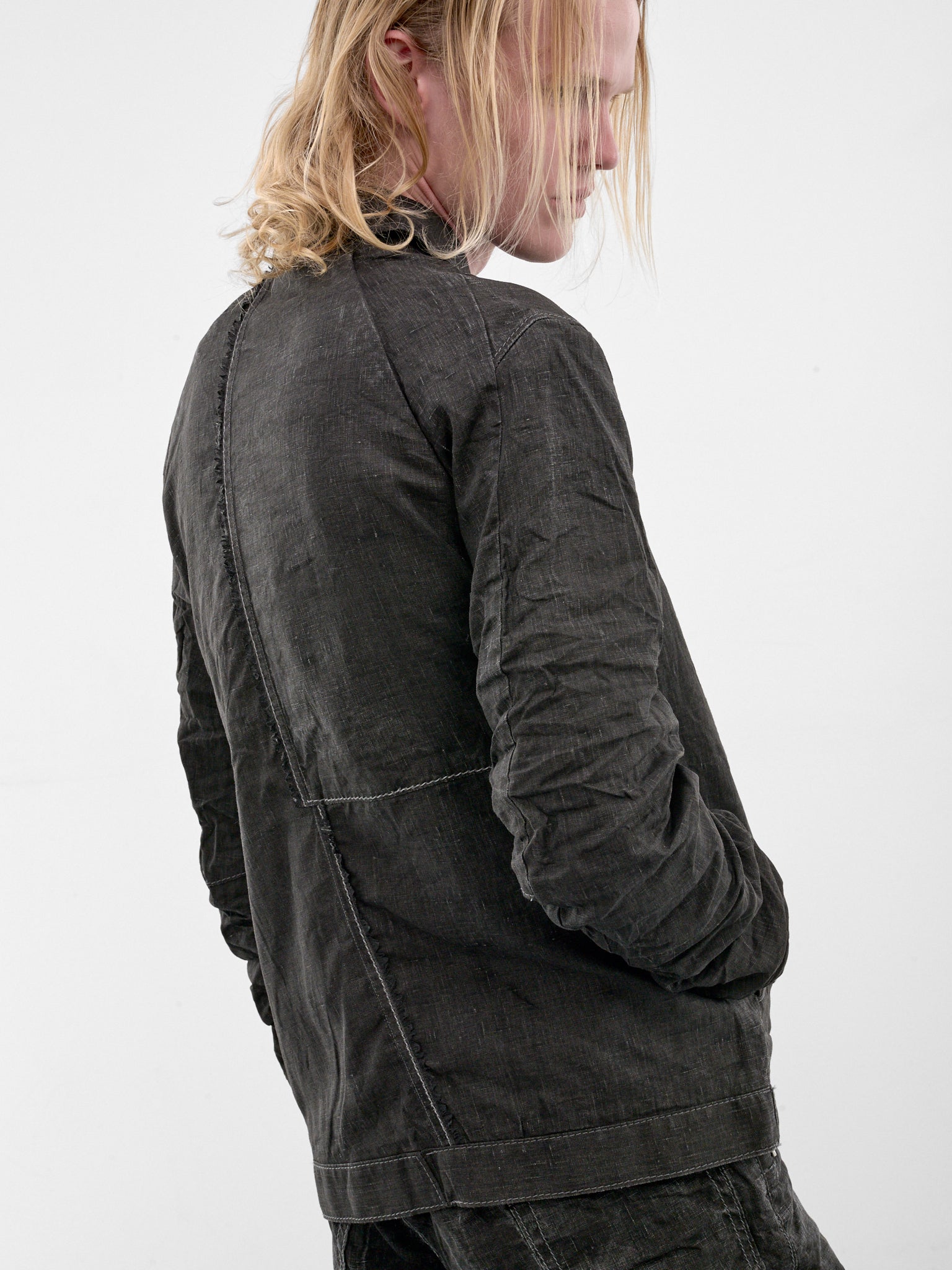 Carbon Displacement Linen Jean Jacket (5233-CARBON)