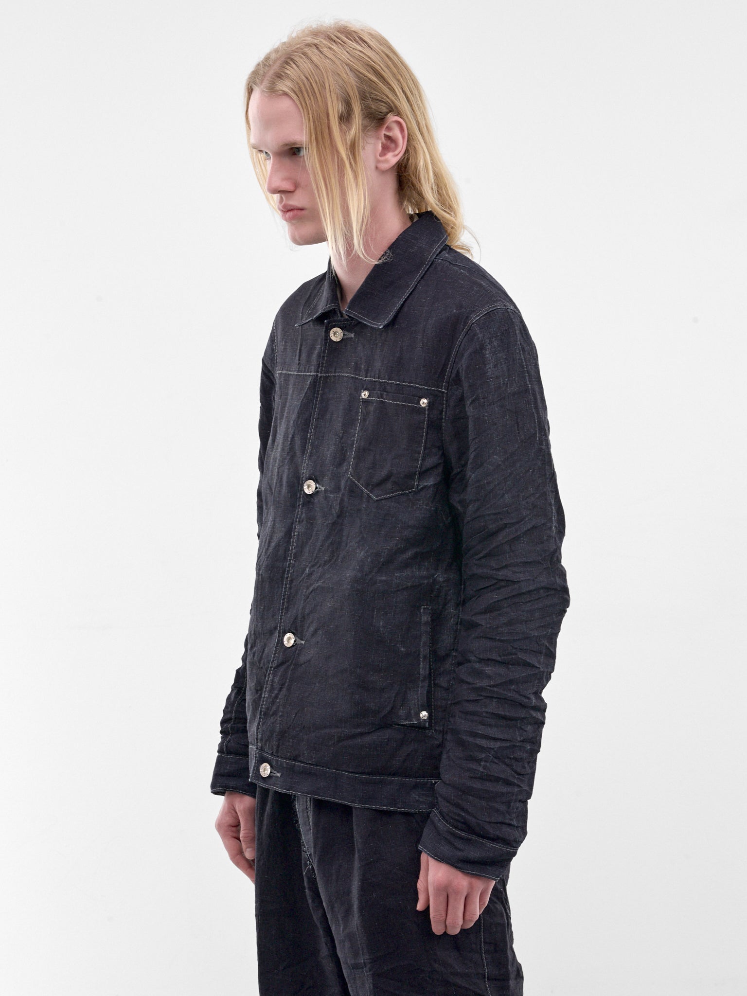 Indigo Displacement Linen Jean Jacket (5234-INDIGO)