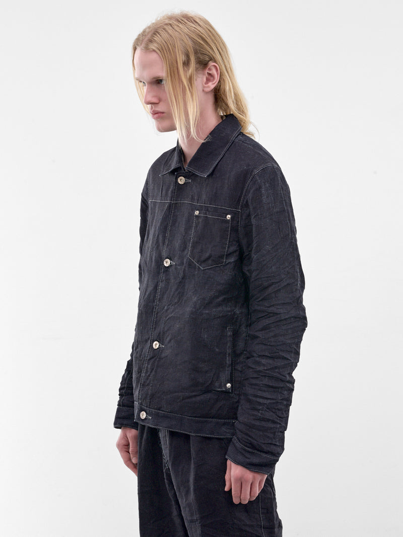 Indigo Displacement Linen Jean Jacket (5234-INDIGO)
