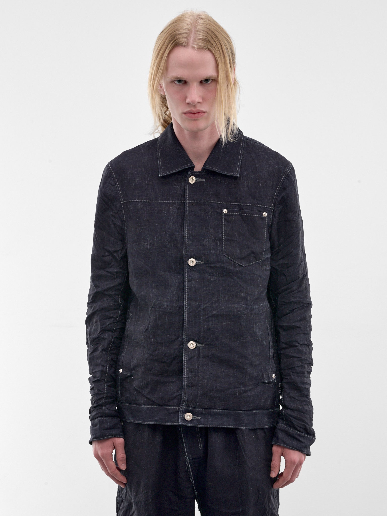 Indigo Displacement Linen Jean Jacket (5234-INDIGO)