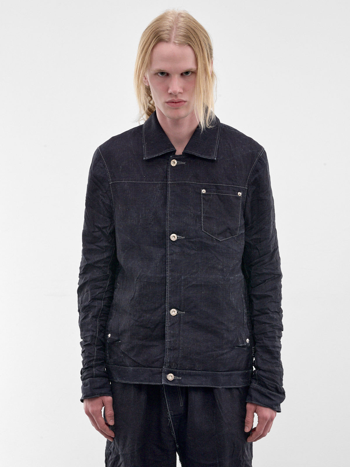 Indigo Displacement Linen Jean Jacket (5234-INDIGO)