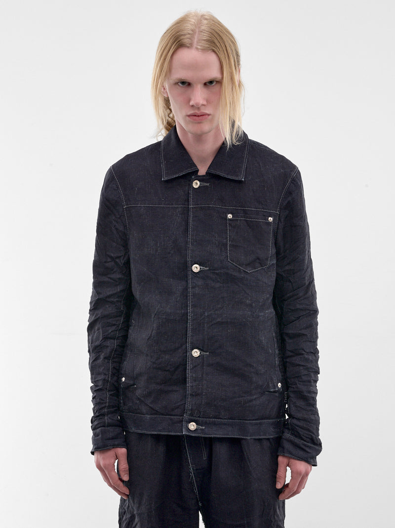 Indigo Displacement Linen Jean Jacket (5234-INDIGO)