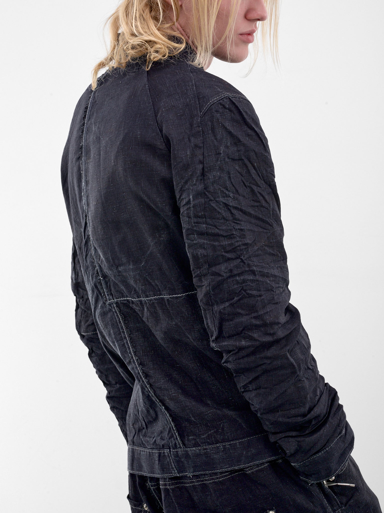 Indigo Displacement Linen Jean Jacket (5234-INDIGO)