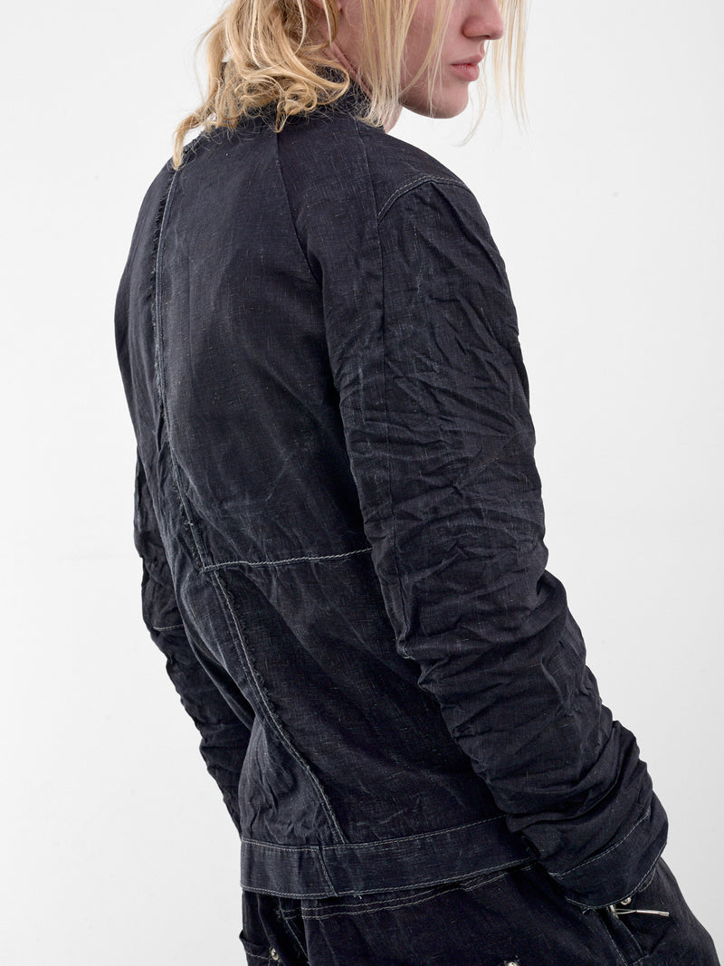 Indigo Displacement Linen Jean Jacket (5234-INDIGO)