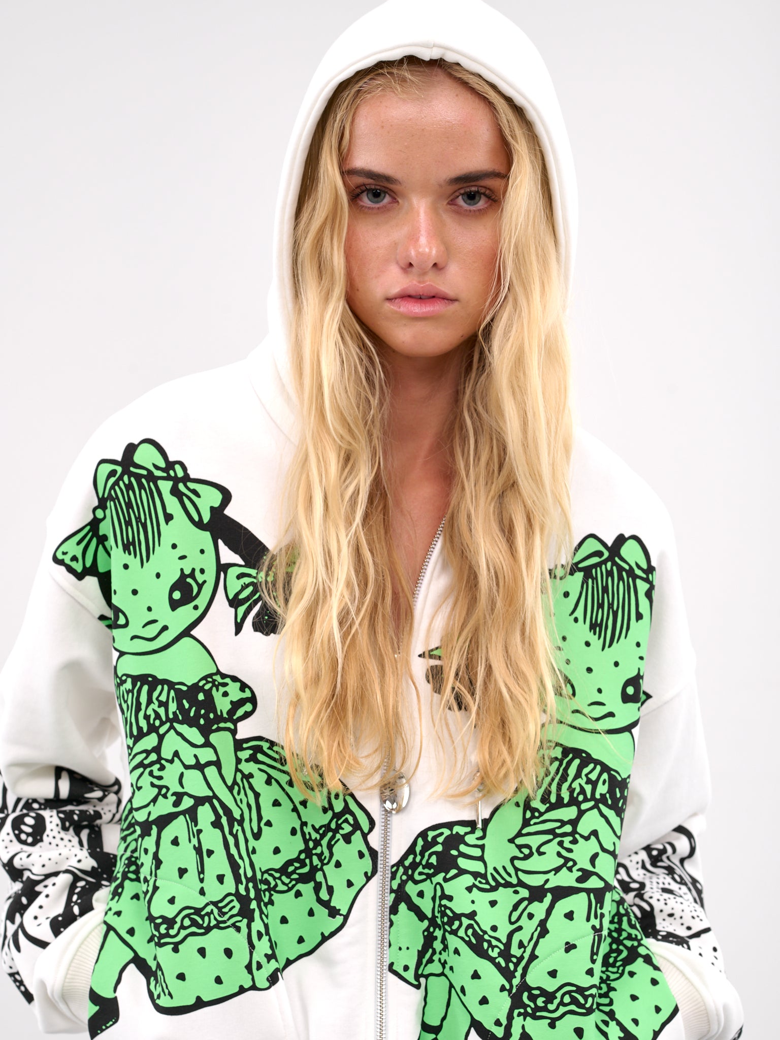 Double Dotty Zip-Up Hoodie (5239-DOUBLE-DOTTY-WHITE-MULTI)