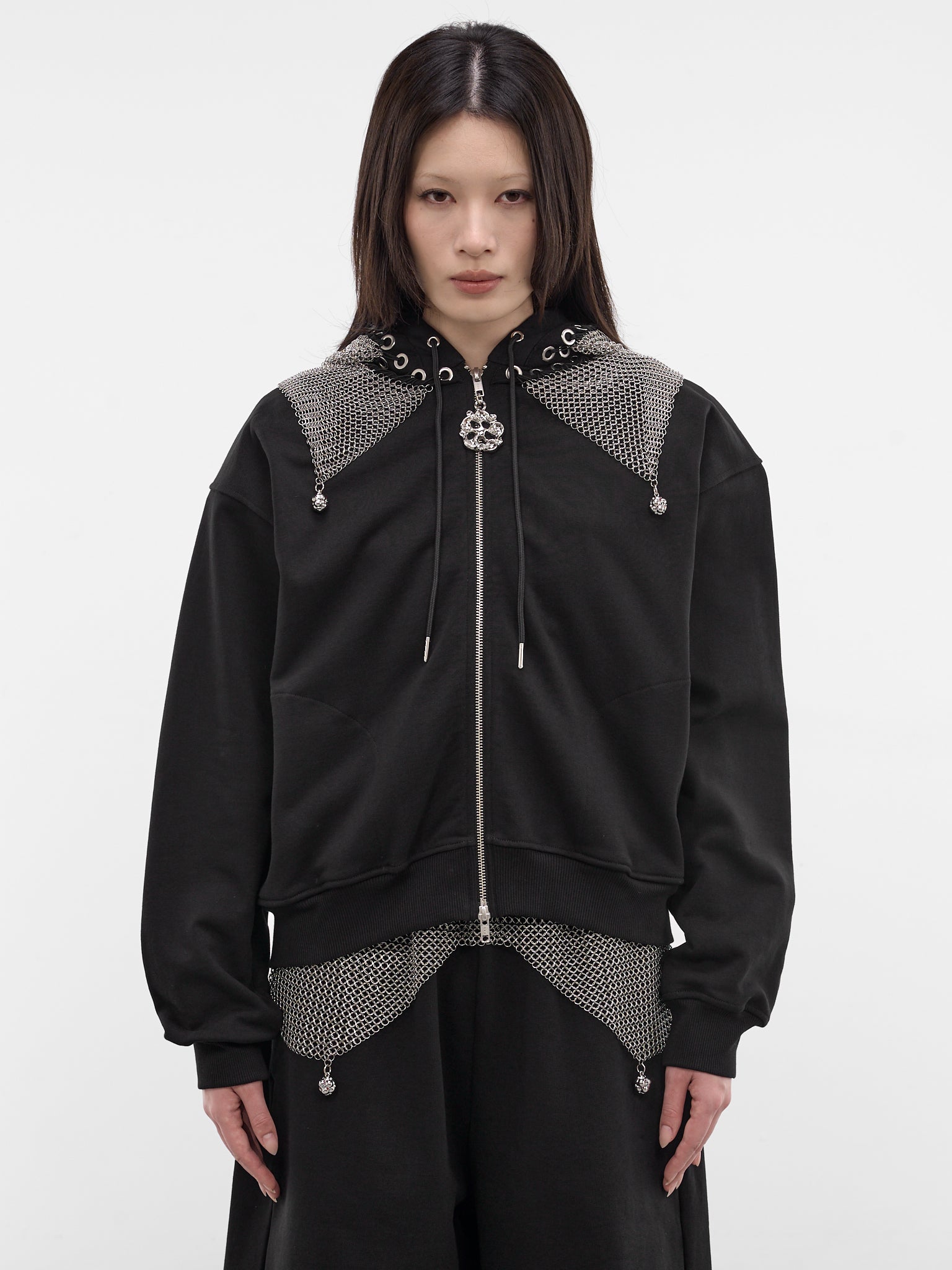 Black Titan Chainmail Zip Hoodie (5287-TITAN-CHAINMAIL-BLACK-SIL)