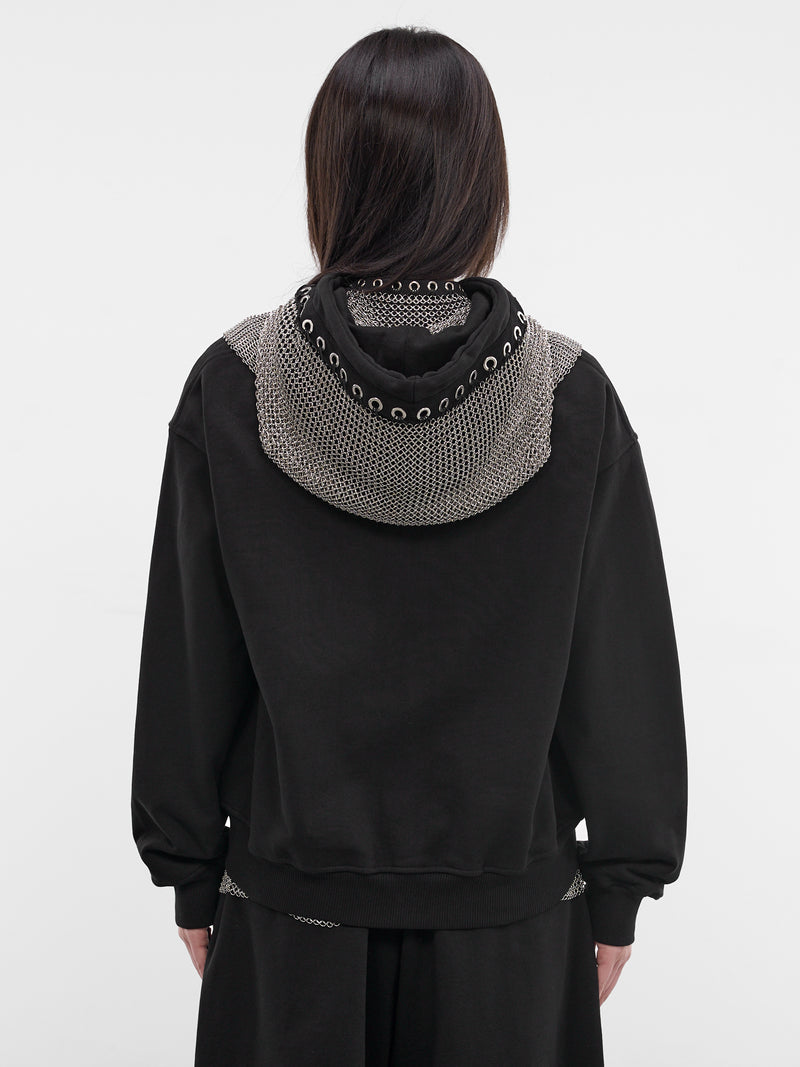 Black Titan Chainmail Zip Hoodie (5287-TITAN-CHAINMAIL-BLACK-SIL)