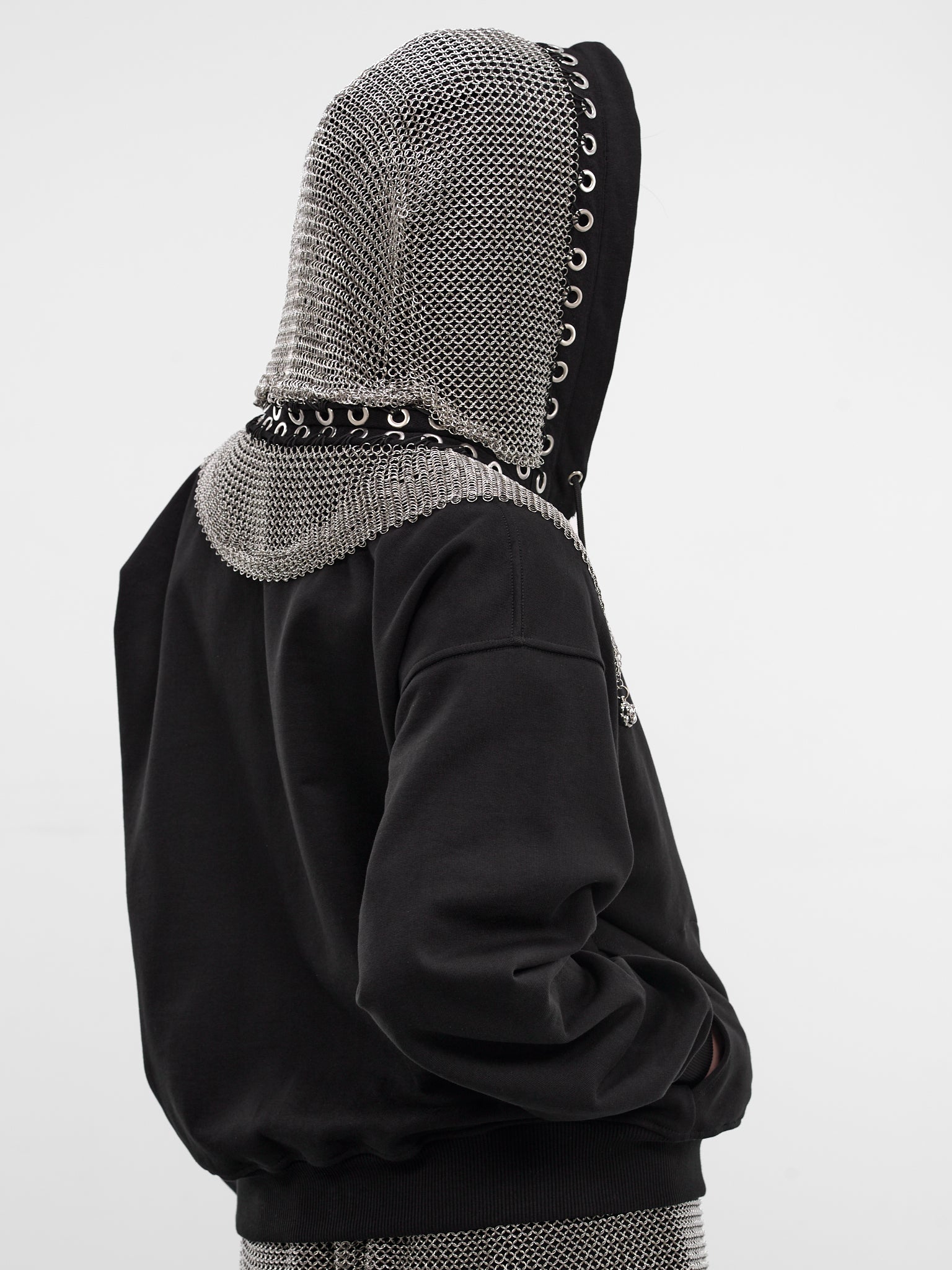 Black Titan Chainmail Zip Hoodie (5287-TITAN-CHAINMAIL-BLACK-SIL)