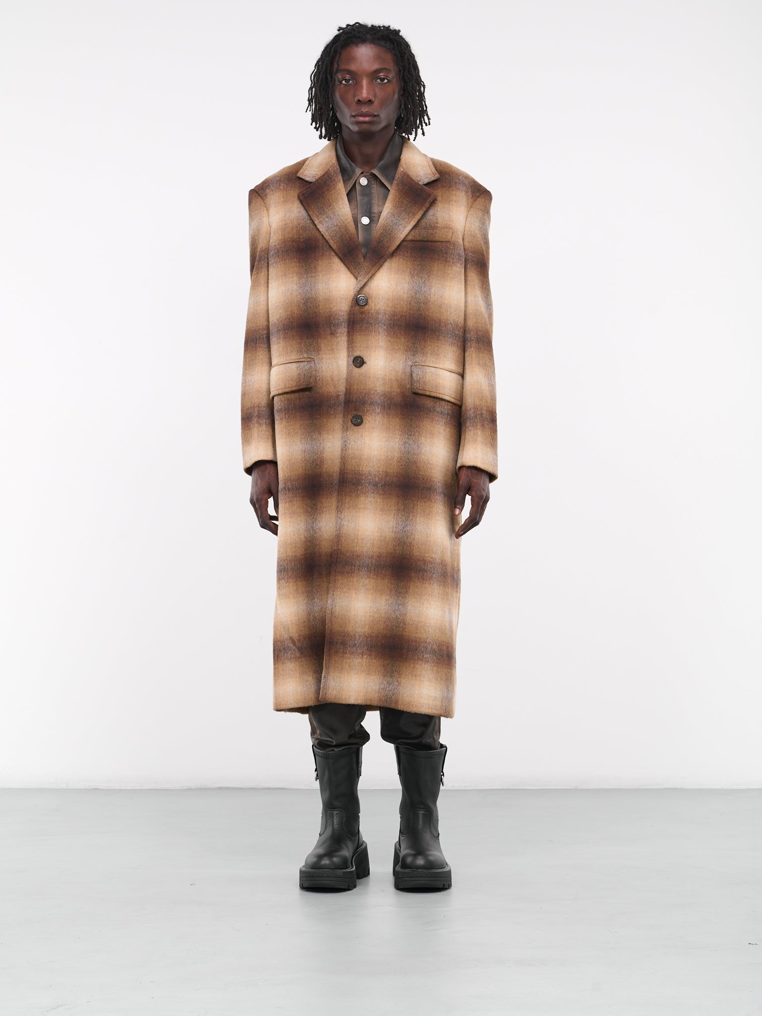 Checked Coat (52S00923-1T006494-BROWN)