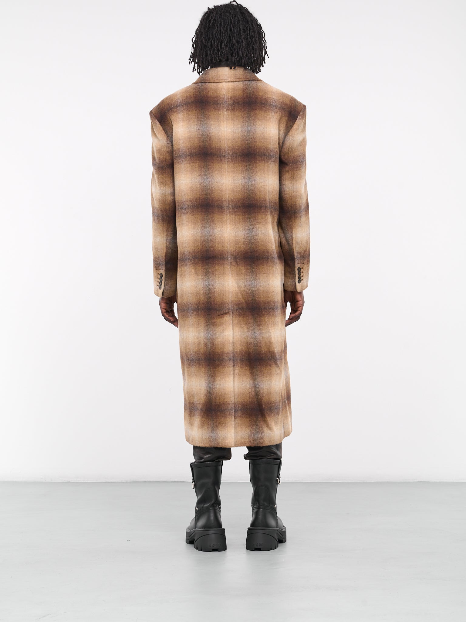 Checked Coat 52S00923 1T006494 BROWN