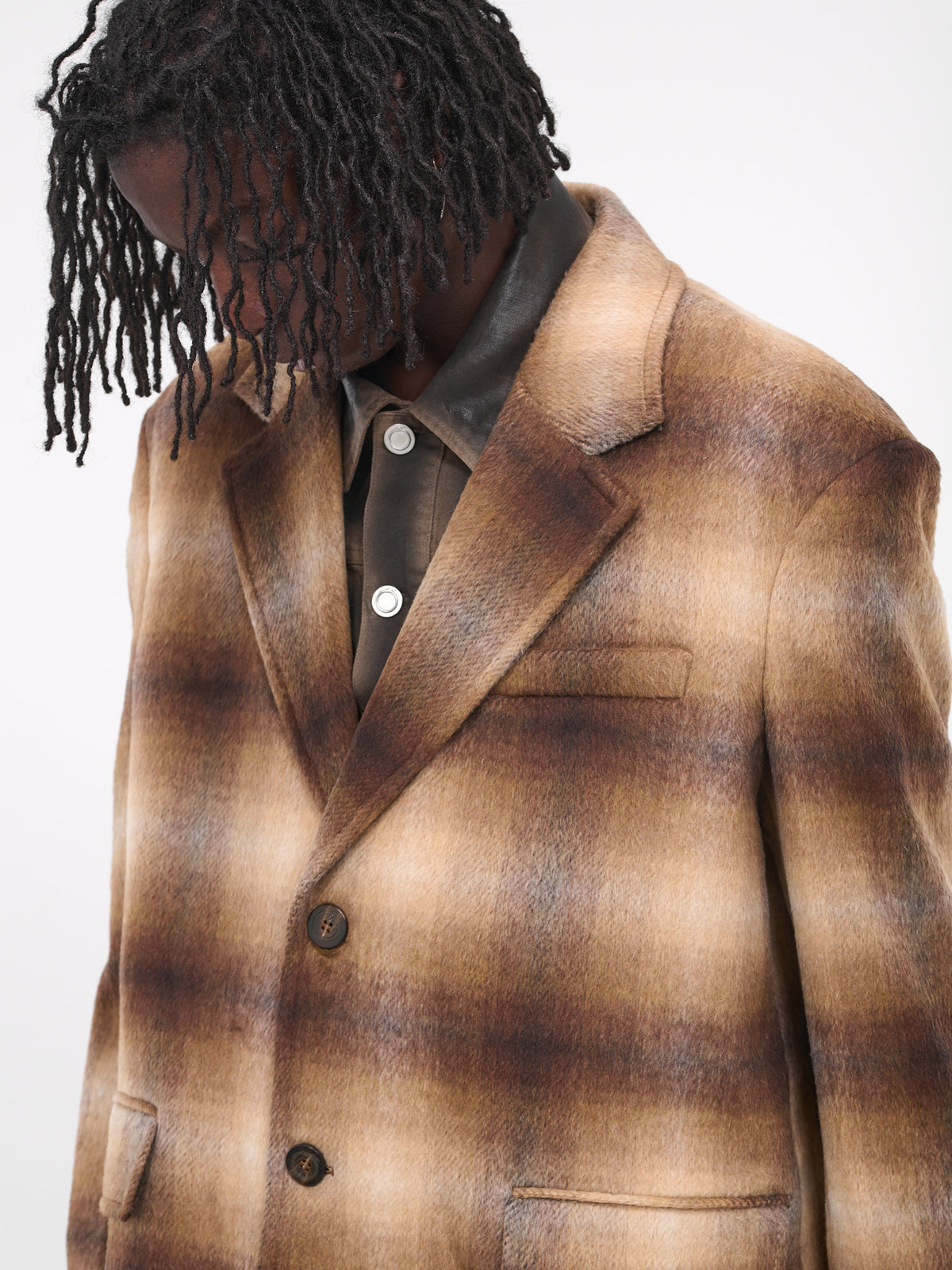 Checked Coat (52S00923-1T006494-BROWN)