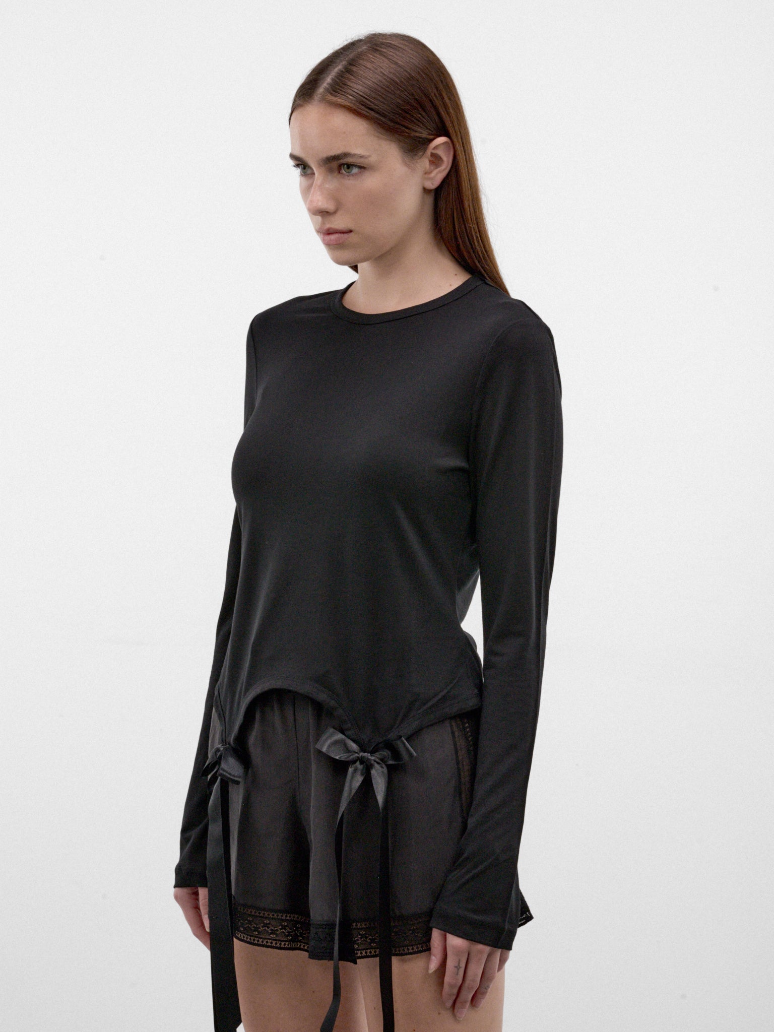 Black Satin Ribbon Long Sleeve (5313-0571-BLACK)