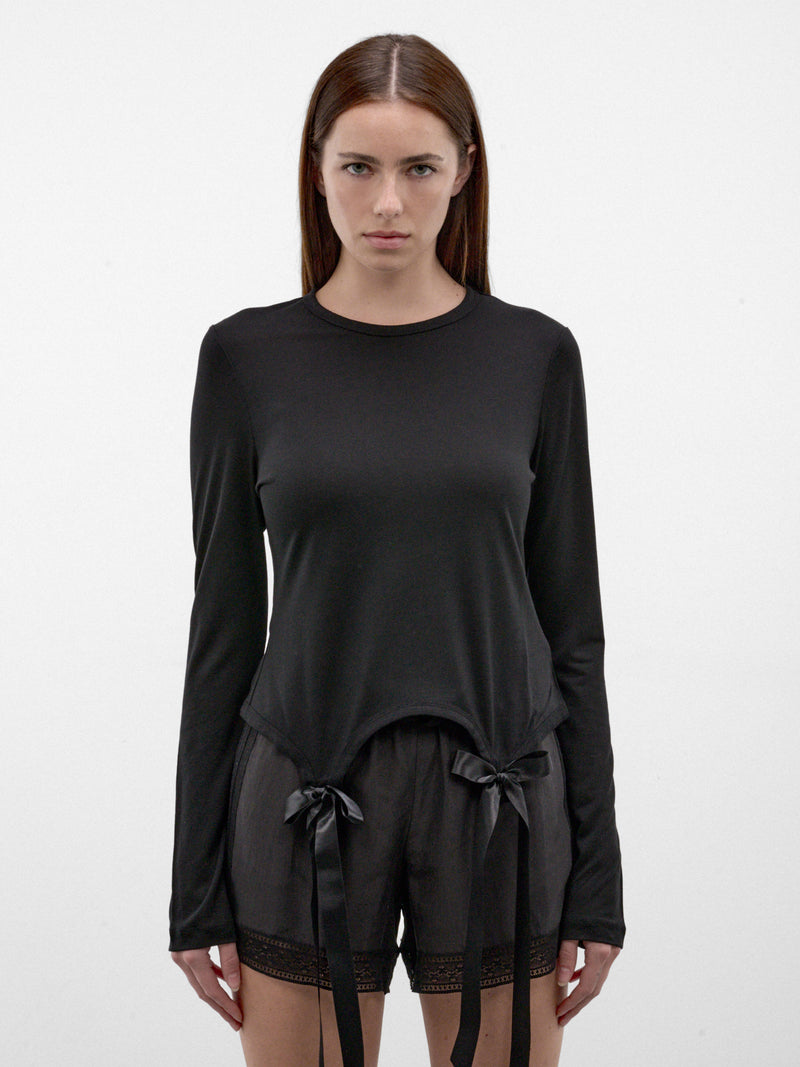 Black Satin Ribbon Long Sleeve (5313-0571-BLACK)