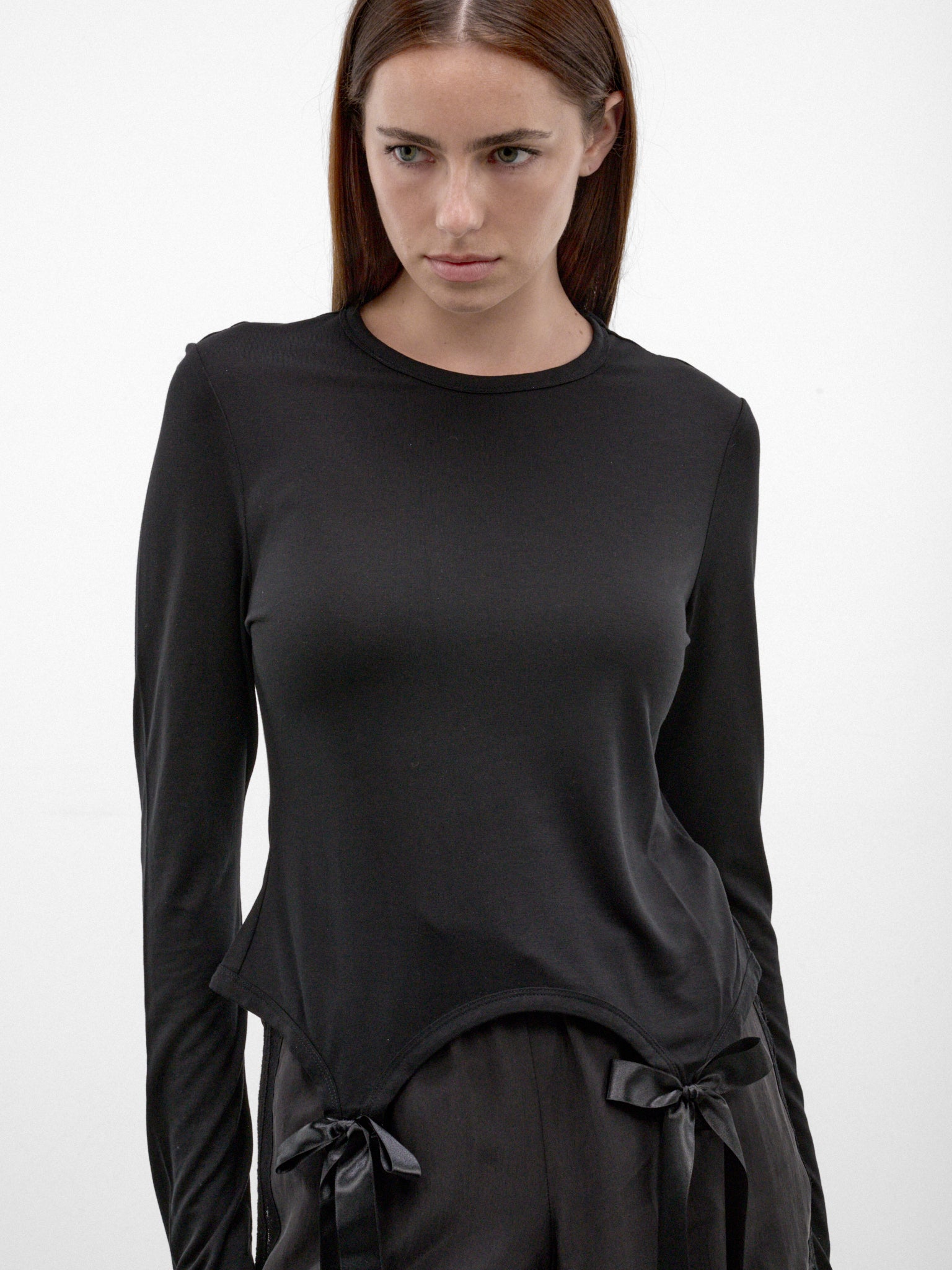 Black Satin Ribbon Long Sleeve (5313-0571-BLACK)