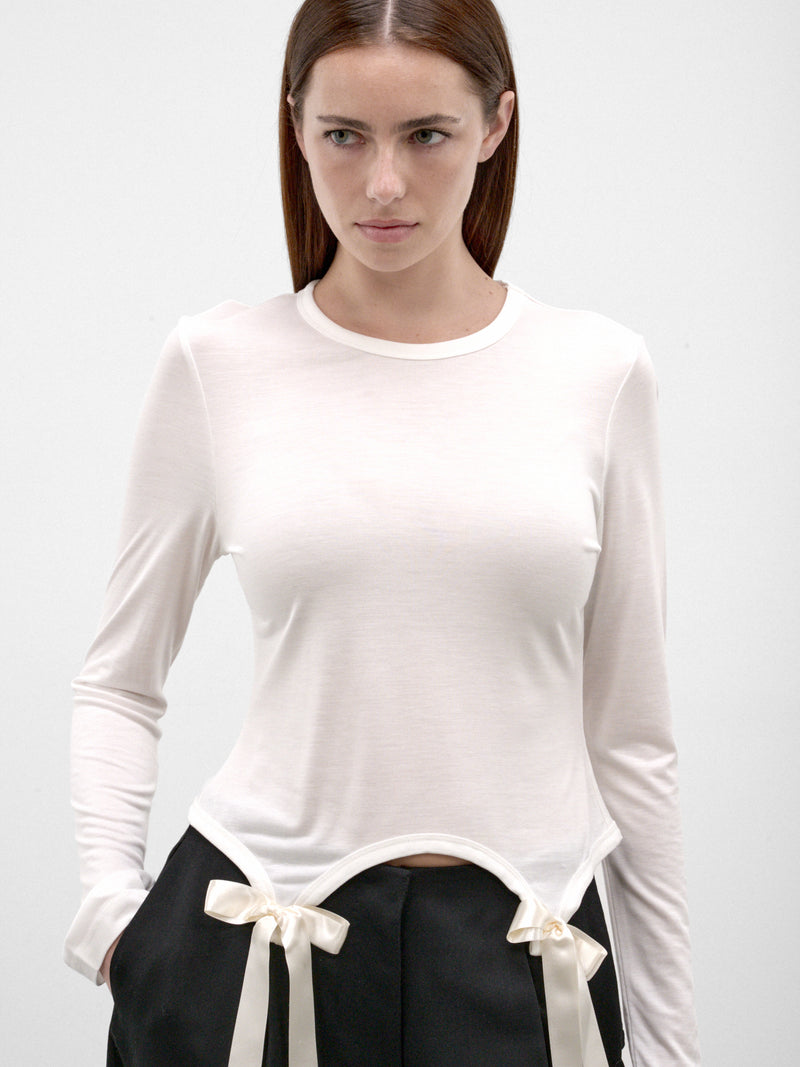 White Satin Ribbon Long Sleeve (5313-0571-IVORY)