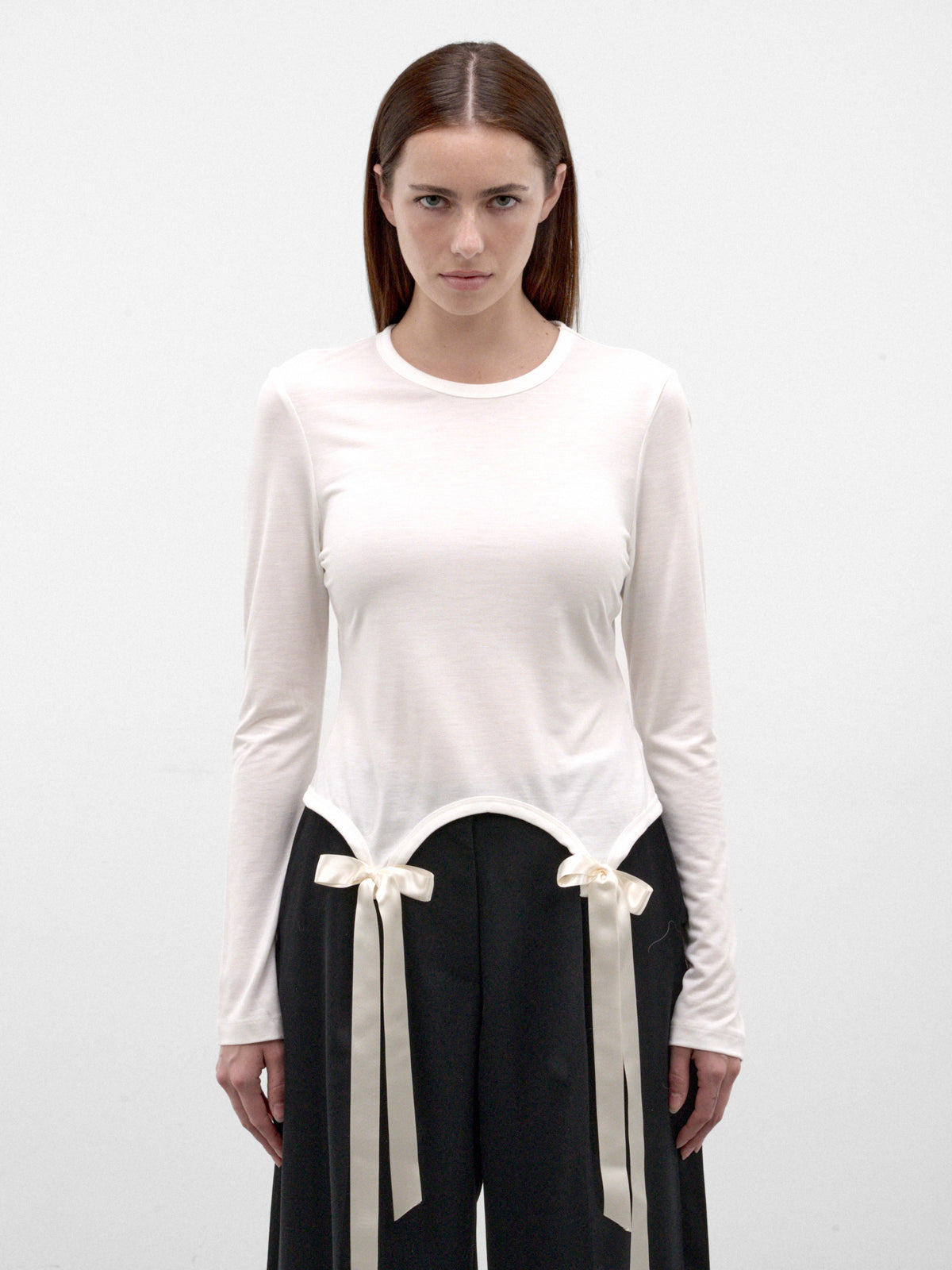 White Satin Ribbon Long Sleeve (5313-0571-IVORY)