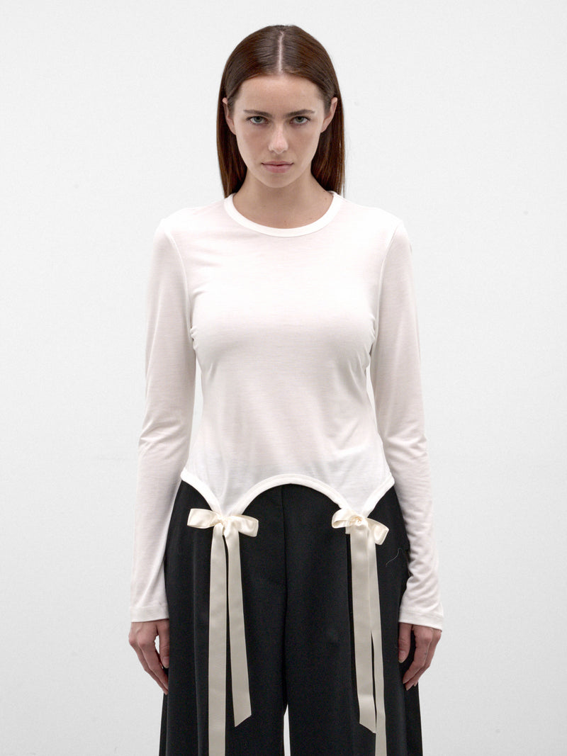 White Satin Ribbon Long Sleeve (5313-0571-IVORY)
