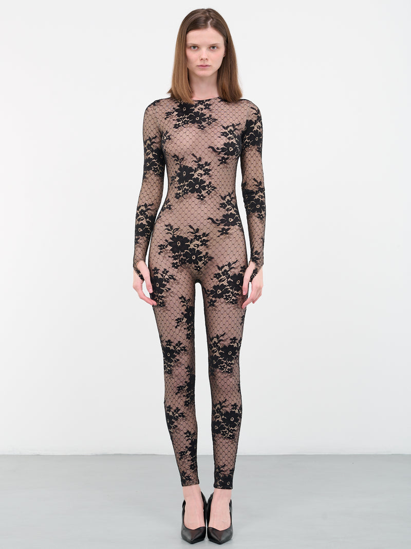N°21 Monica Lace Jumpsuit (53198-9947-VANILLA-LATTE-BLACK)