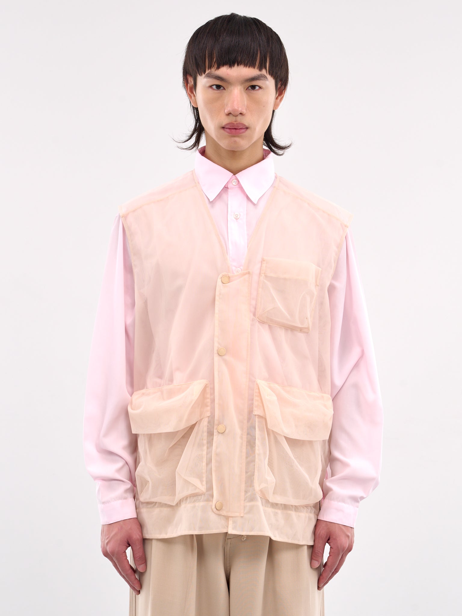 Sheer Utility Cargo Vest (5347D-0069-NUDE)