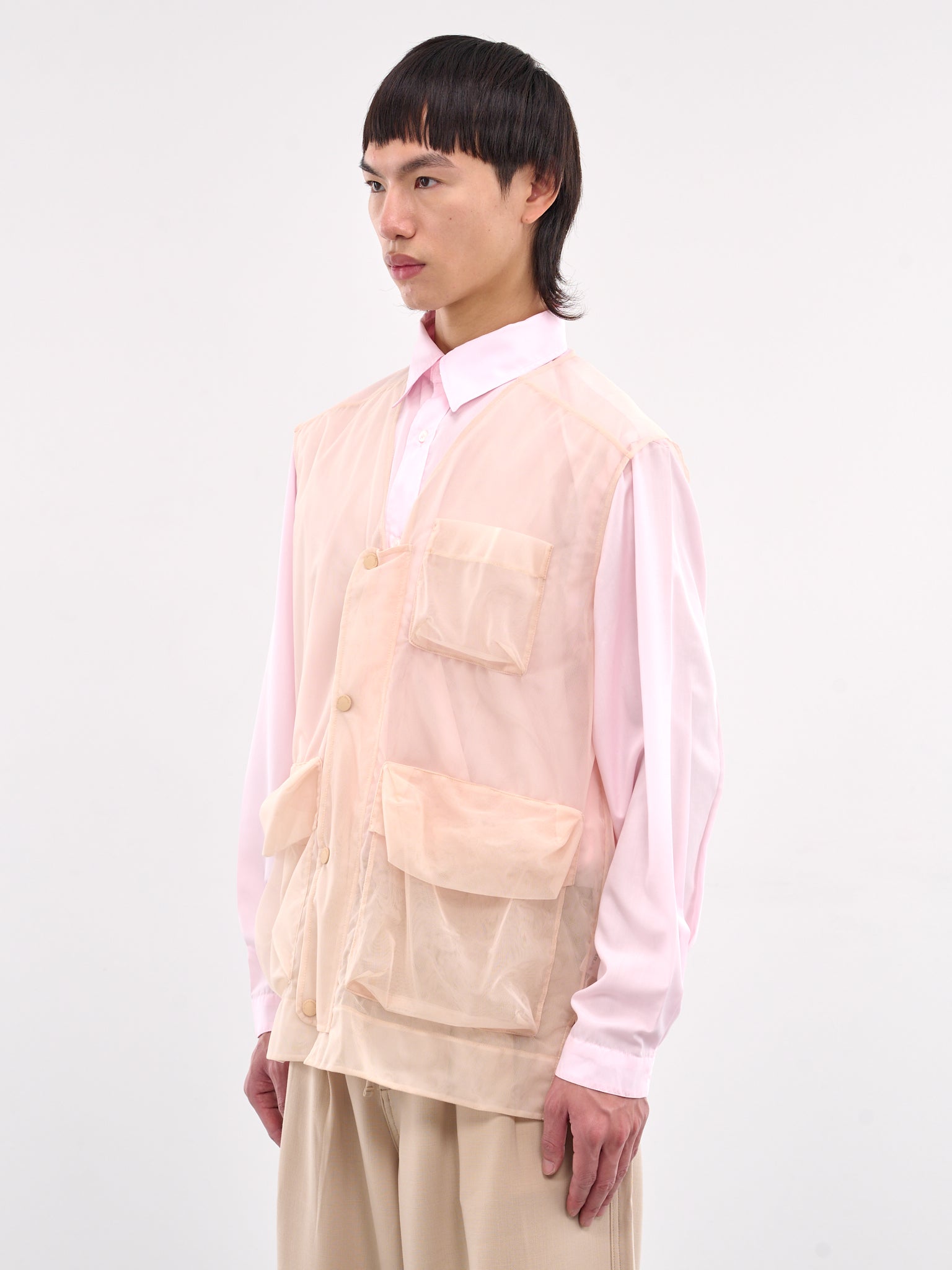 Sheer Utility Cargo Vest (5347D-0069-NUDE)