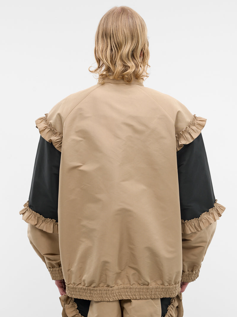 Two-Tone Ruffled Frill Jacket (6149-1292-TOFFEE-BLACK)
