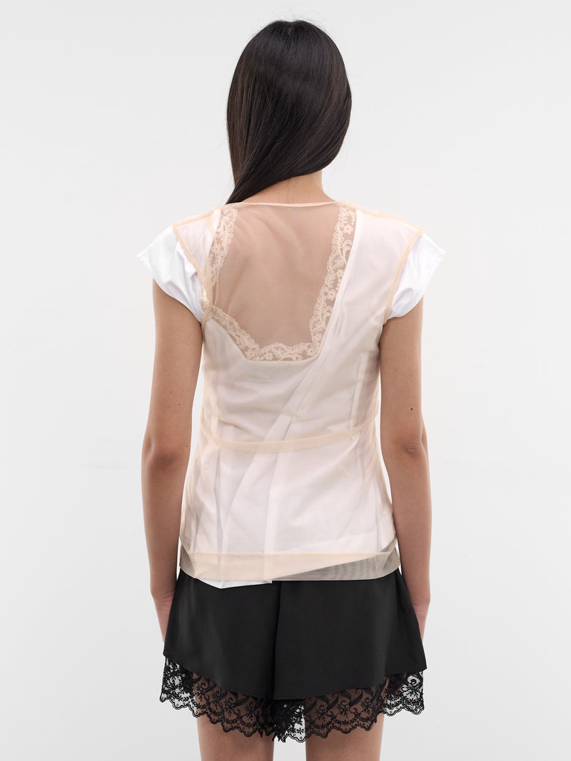 White Layered Ballet Lace Tee (5415B-0553-WHITE-NUDE-PEARL-CL)