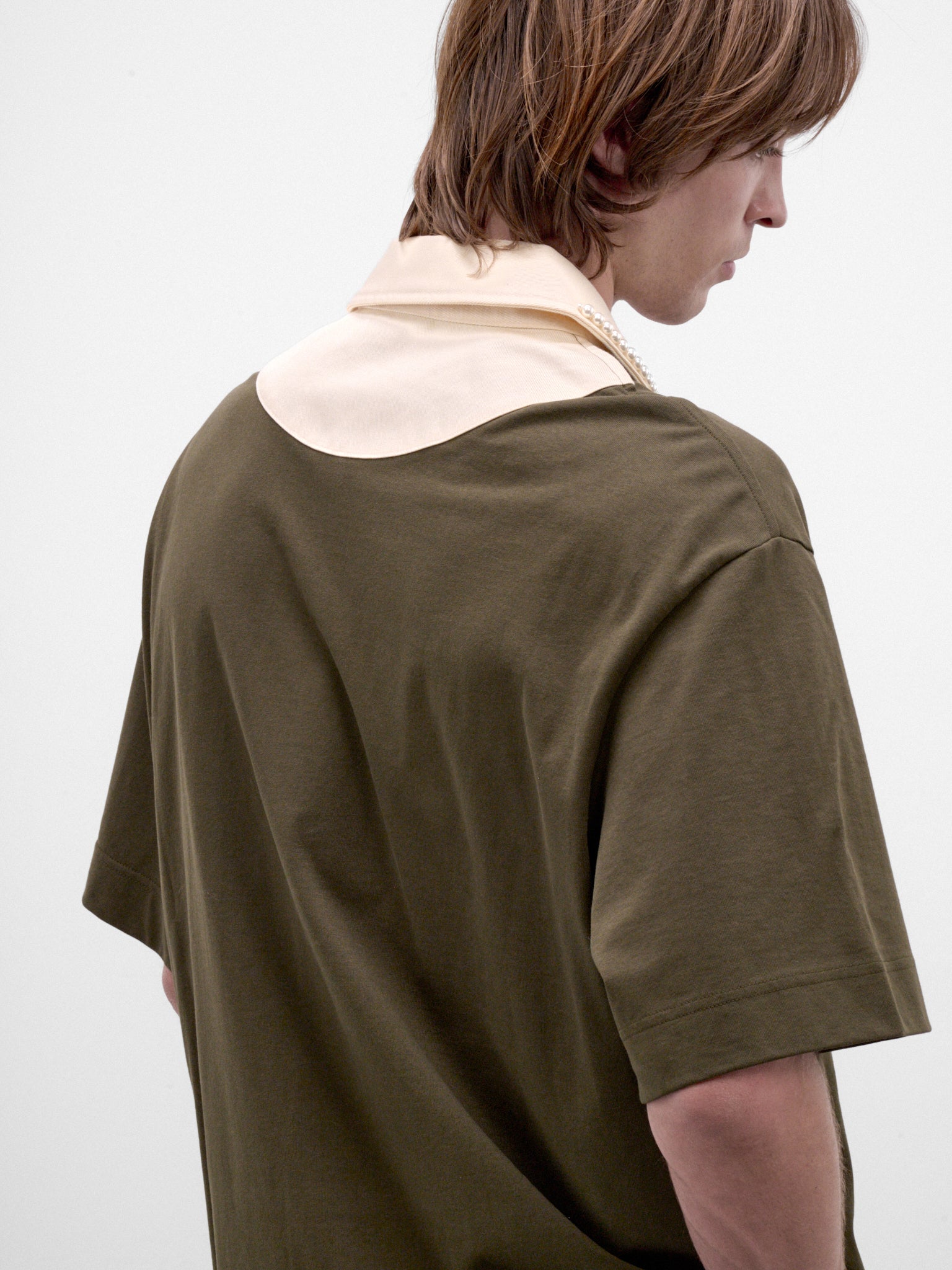 Khaki Cotton Rugby Polo (5472B-0562-KHAKI-ECRU-WHITE-PE)