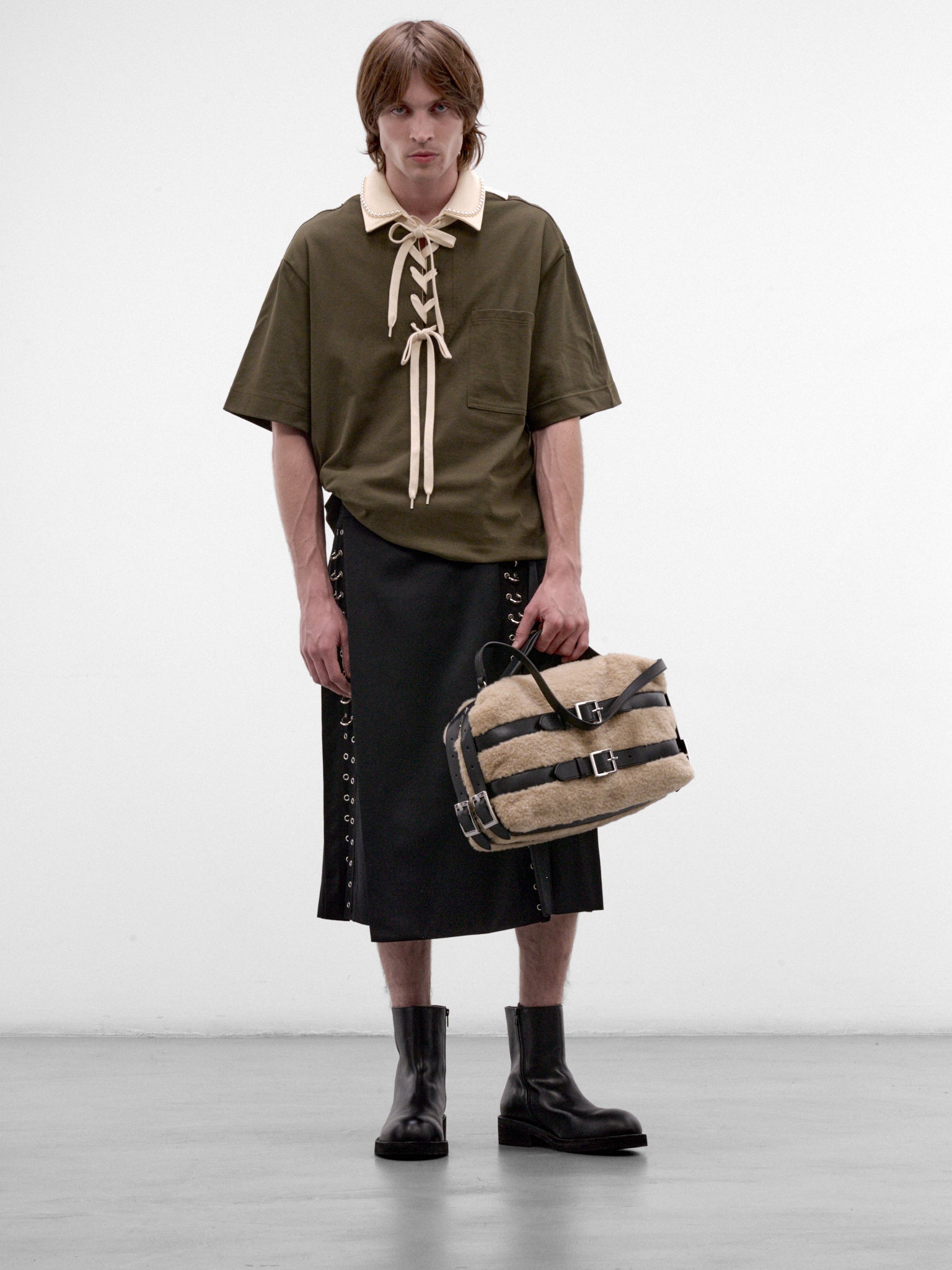Khaki Cotton Rugby Polo (5472B-0562-KHAKI-ECRU-WHITE-PE)