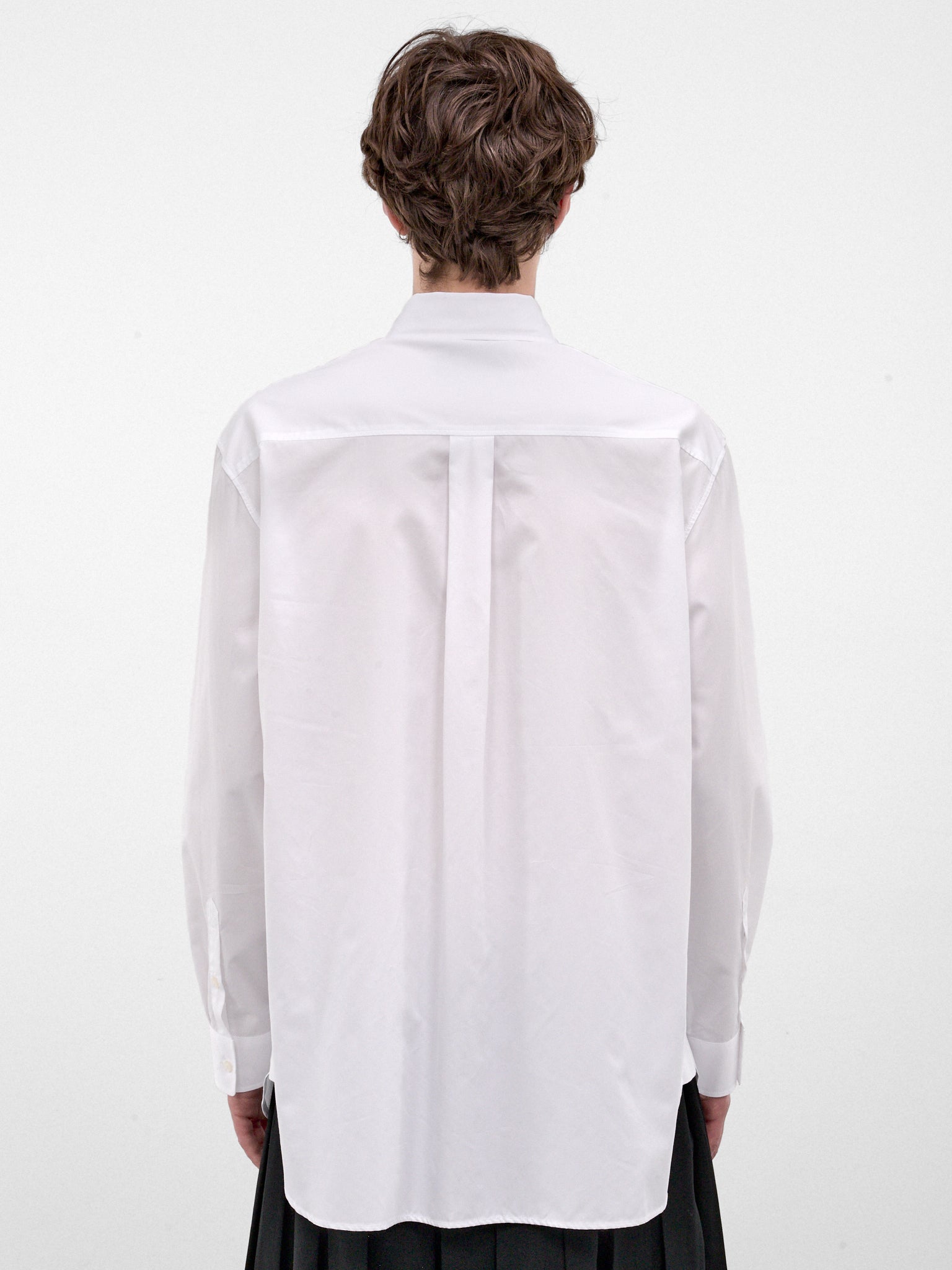 White Cotton Ruffled Horseshoe Shirt (5481-1287-WHITE)