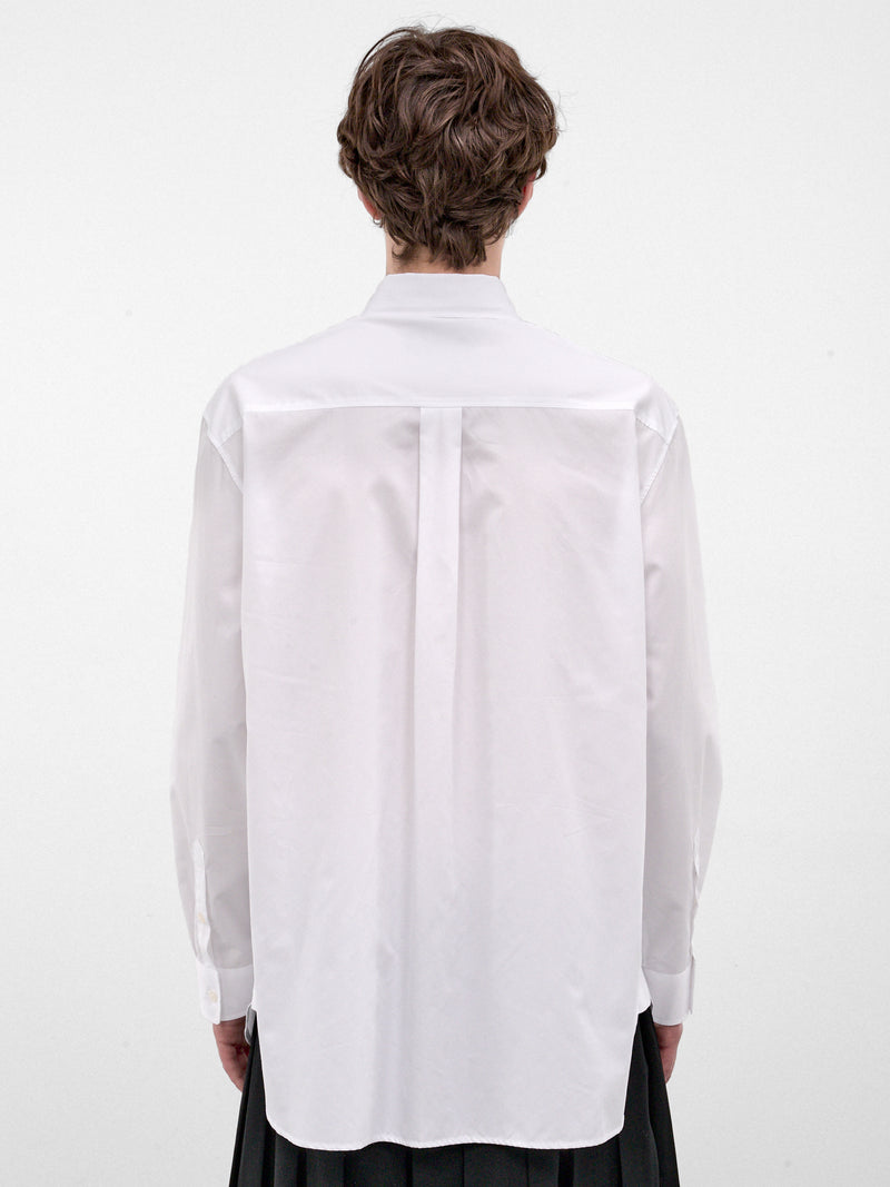 White Cotton Ruffled Horseshoe Shirt (5481-1287-WHITE)