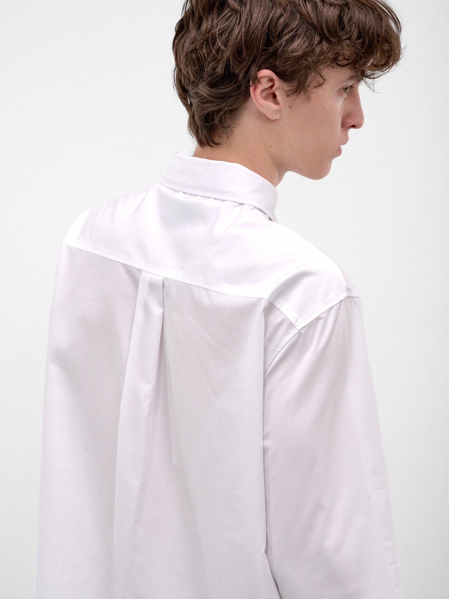 White Cotton Ruffled Horseshoe Shirt (5481-1287-WHITE)