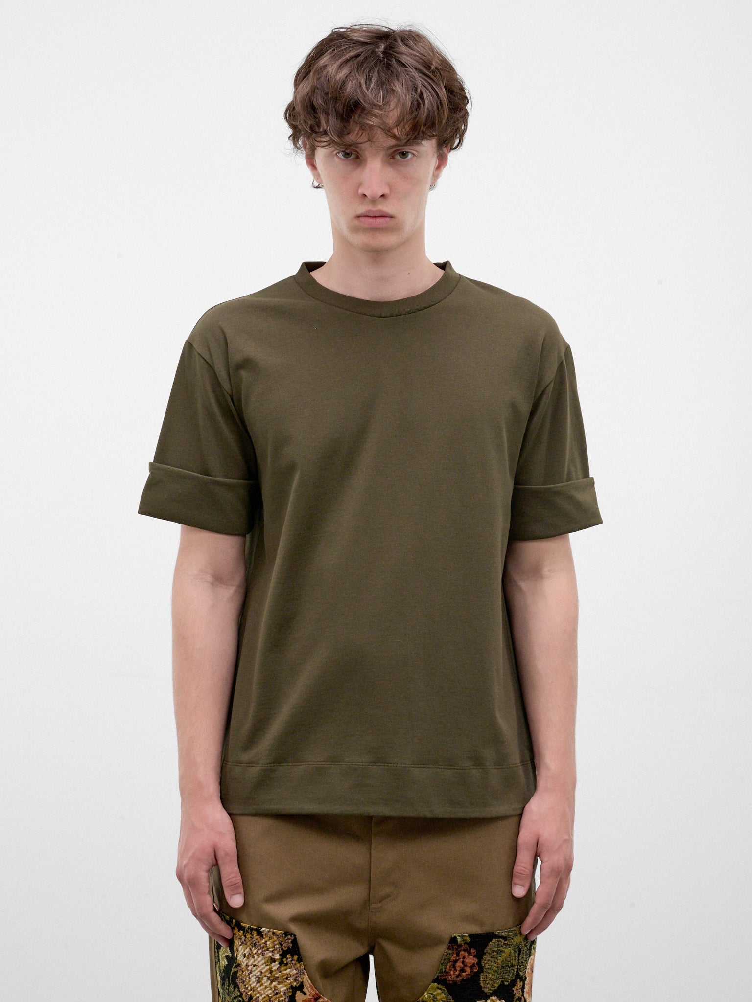Khaki Fitted Wire Turn-Up Tee (5485-0562-KHAKI)