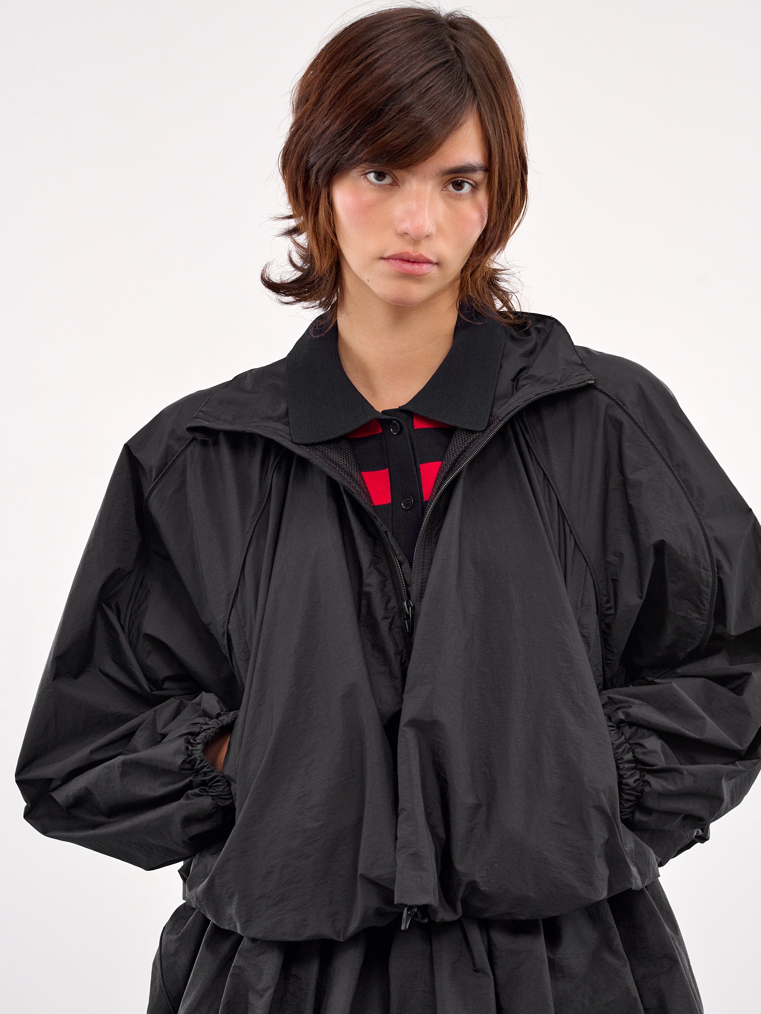 Cropped Zip-Up Blouson (5539W505-BLACK)