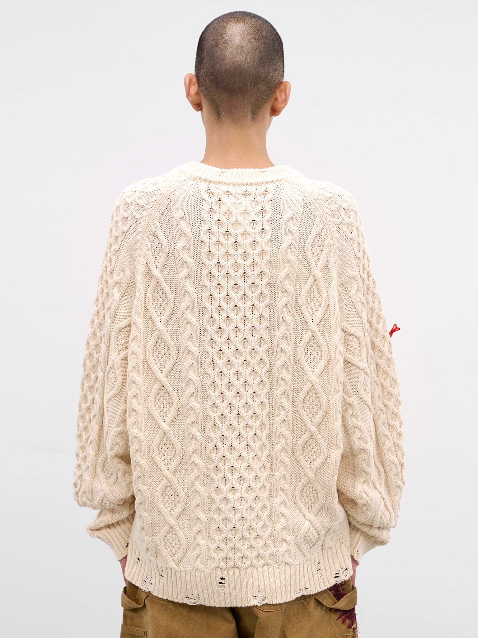 DOUBLET Fish Appliqué Cable-Knit Sweater | H.Lorenzo - back