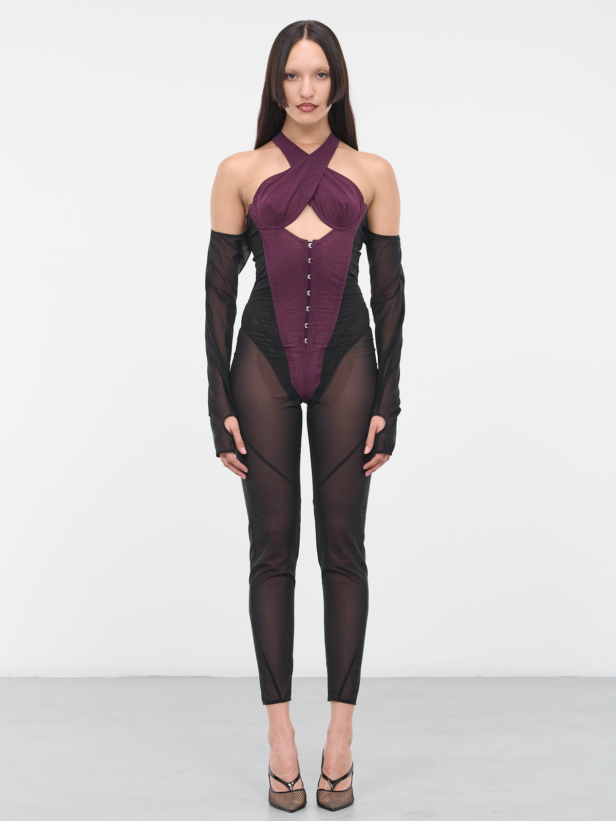 Mesh Bustier Jumpsuit (57010A-VXE037A-501-DARK-PURPLE)