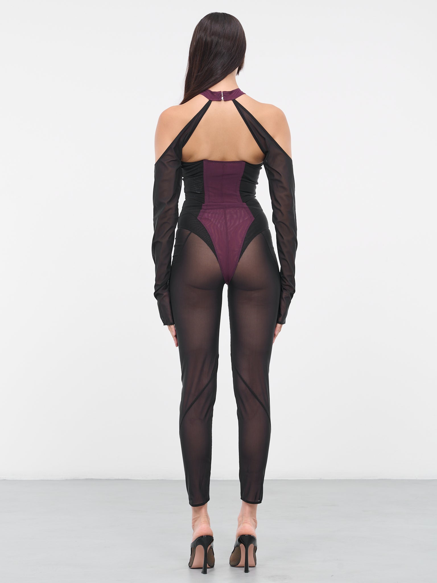 Mesh Bustier Jumpsuit (57010A-VXE037A-501-DARK-PURPLE)