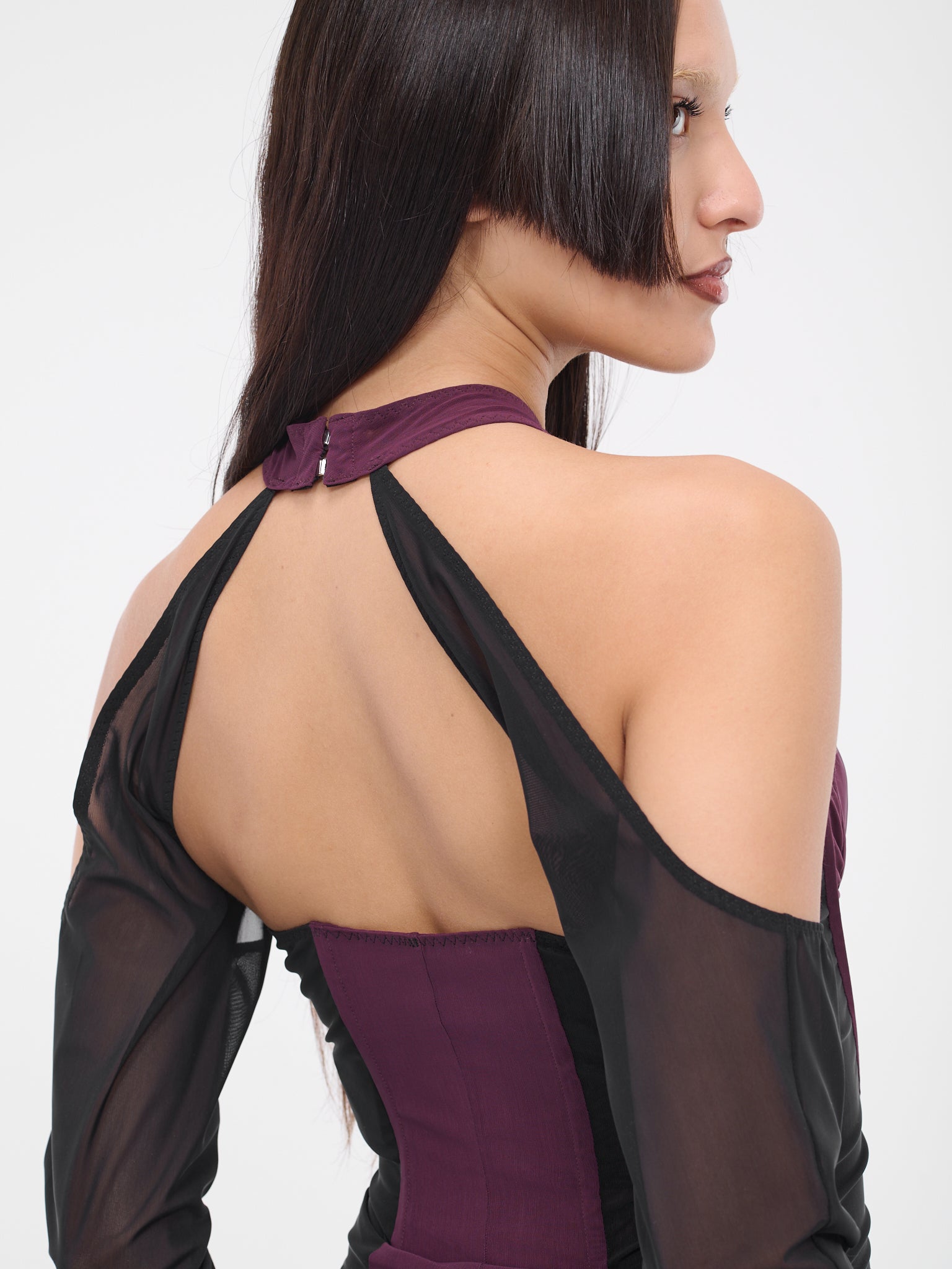 Mesh Bustier Jumpsuit (57010A-VXE037A-501-DARK-PURPLE)