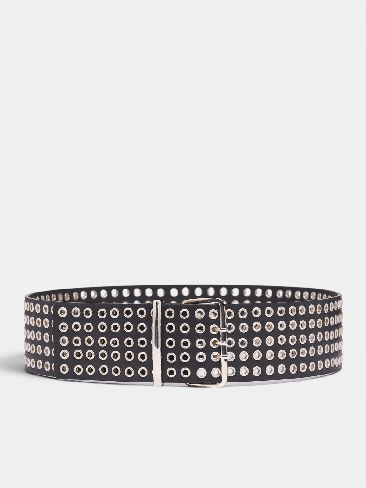 Black Eyelet Leather Belt (59-EYELET-BELT-BLACK)
