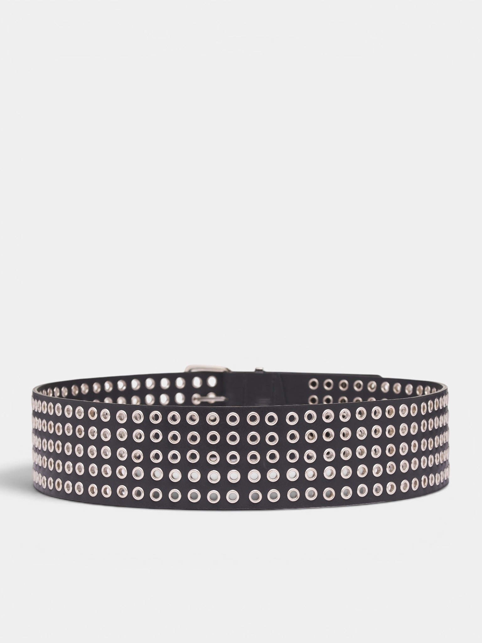 Black Eyelet Leather Belt (59-EYELET-BELT-BLACK)