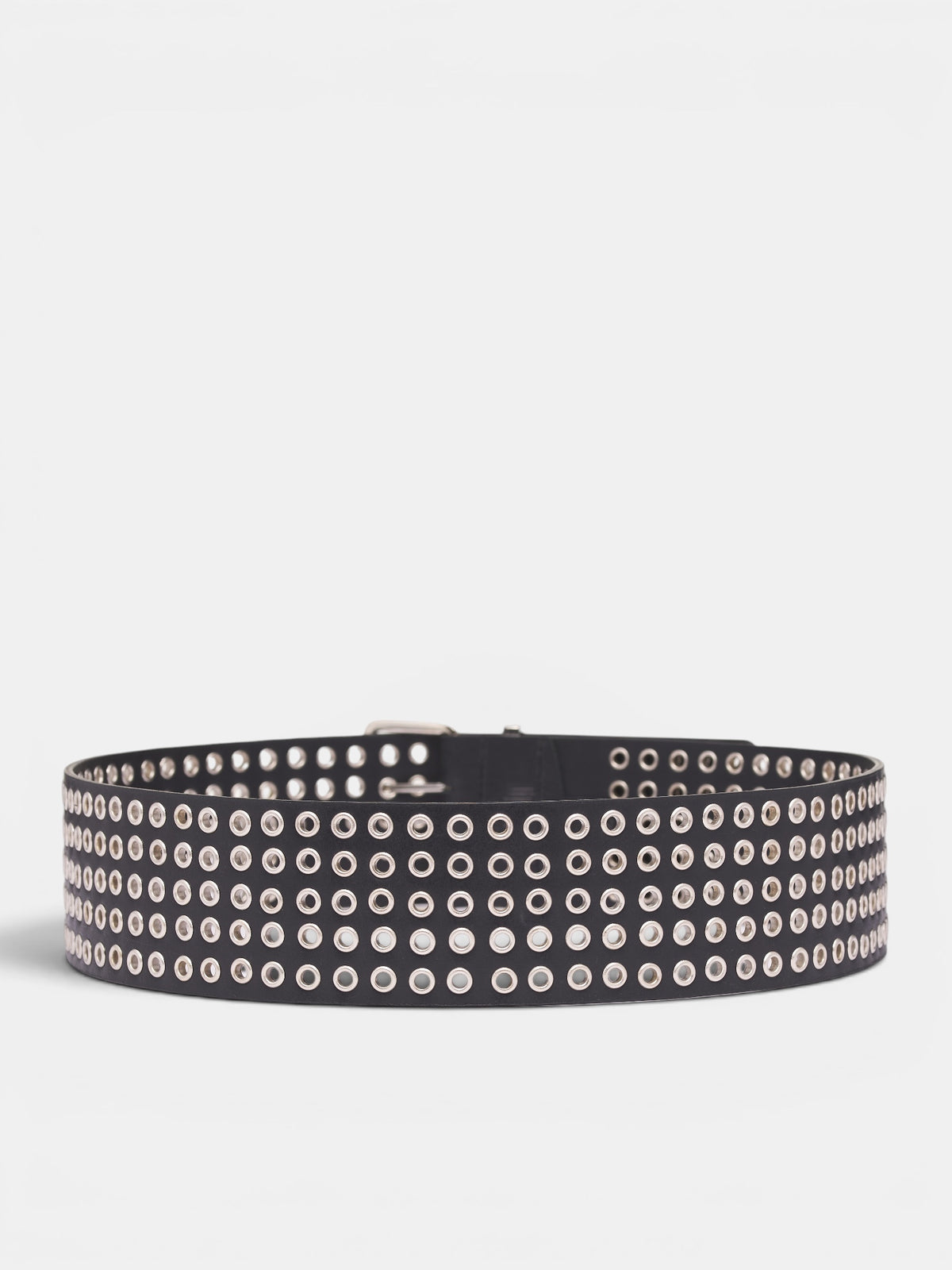 Black Eyelet Leather Belt (59-EYELET-BELT-BLACK)