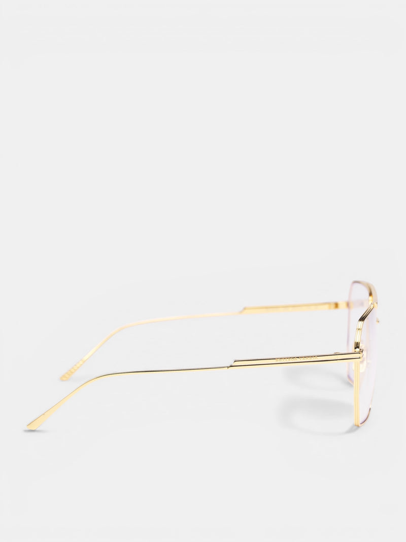 Gold Wire Frame Aviator Glasses (590248V4450008-GOLD-TRANSPAREN)