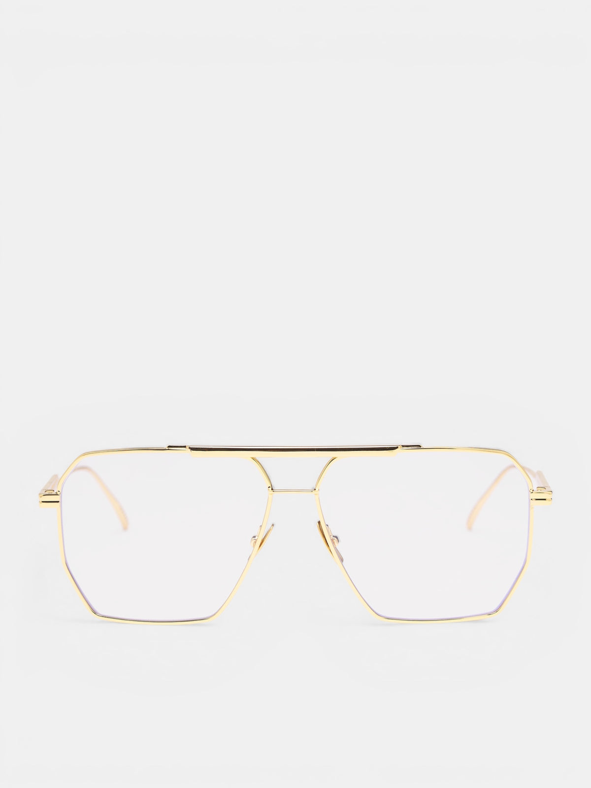 Gold Wire Frame Aviator Glasses (590248V4450008-GOLD-TRANSPAREN)