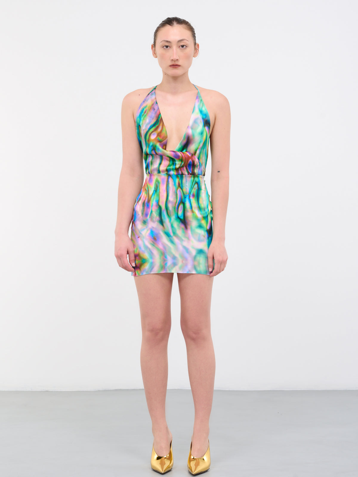 Mother Of Pearl Draped Mini Dress (59D-MULTICOLOUR)