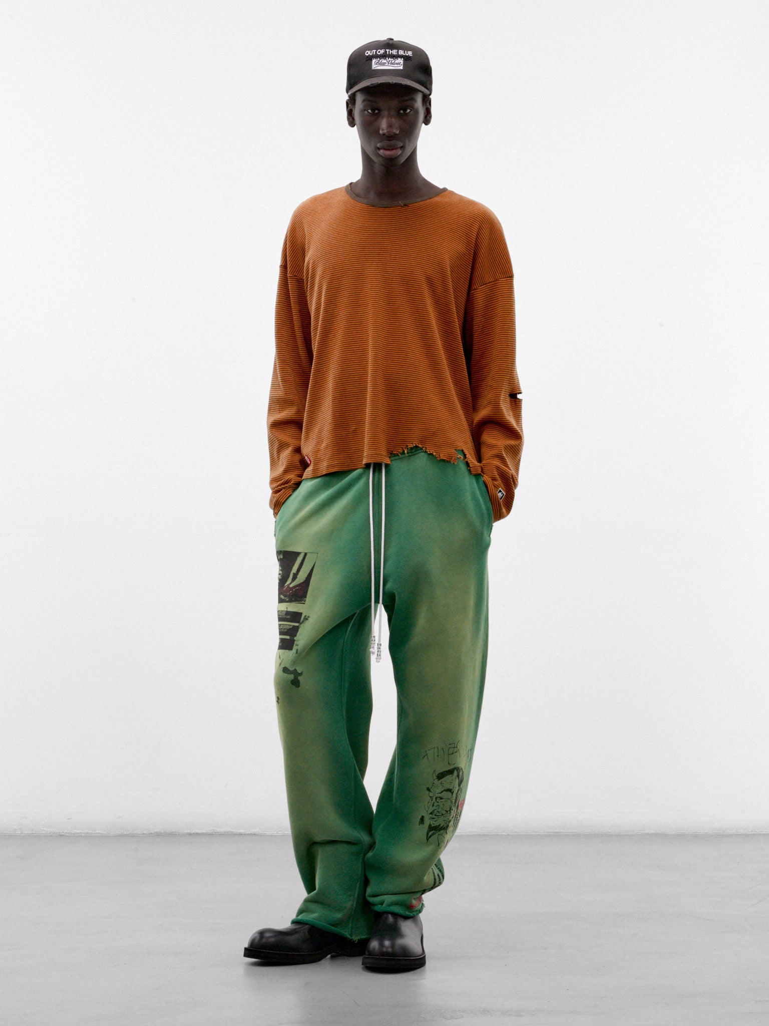Washed Green Cotton Maintenance Sweatpants (5M001Q3018GRN-GREEN)