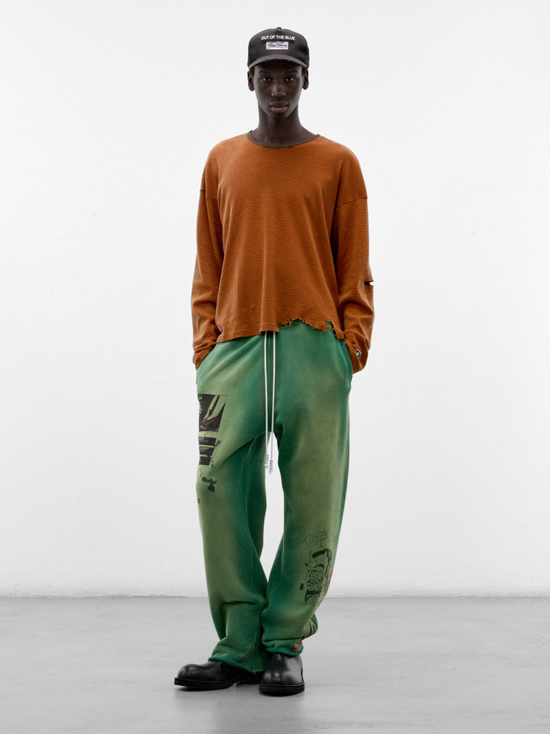 Washed Green Cotton Maintenance Sweatpants (5M001Q3018GRN-GREEN)